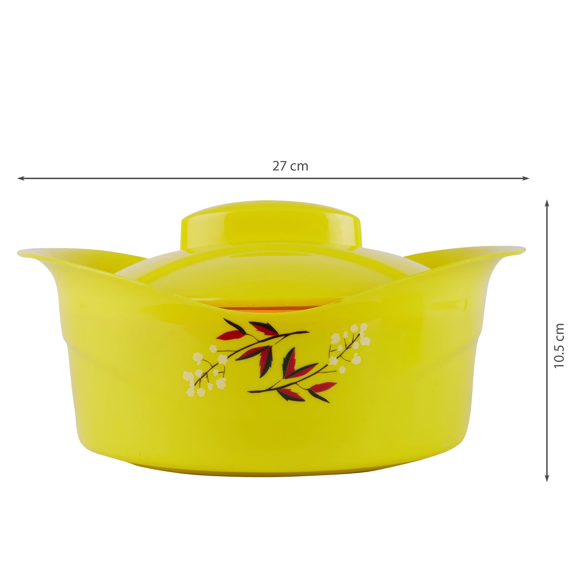Fiesta Plastic and Stainless Steel Duo Double-Wall Insulated Casserole Set Of 2 in Yellow Colour