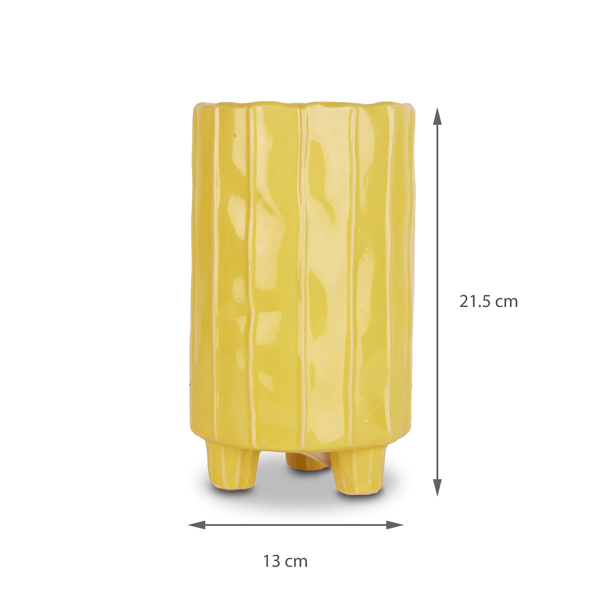 Alura Tropical Glossy Ceramic Planter 22Cm in Apple Green Colour