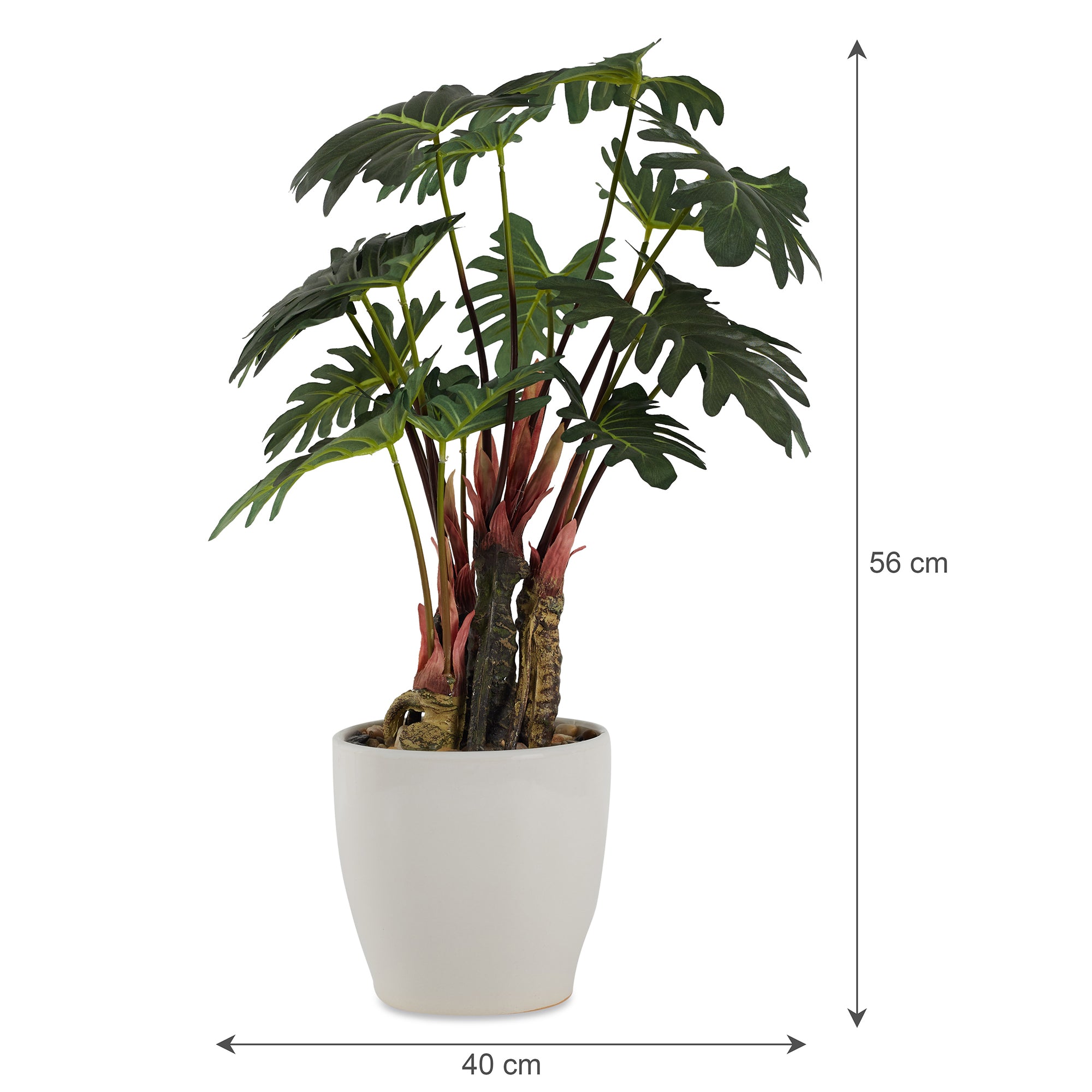 Ilana Faux Philodendron Ceramic Potted Plant 56 Cm in Green Colour