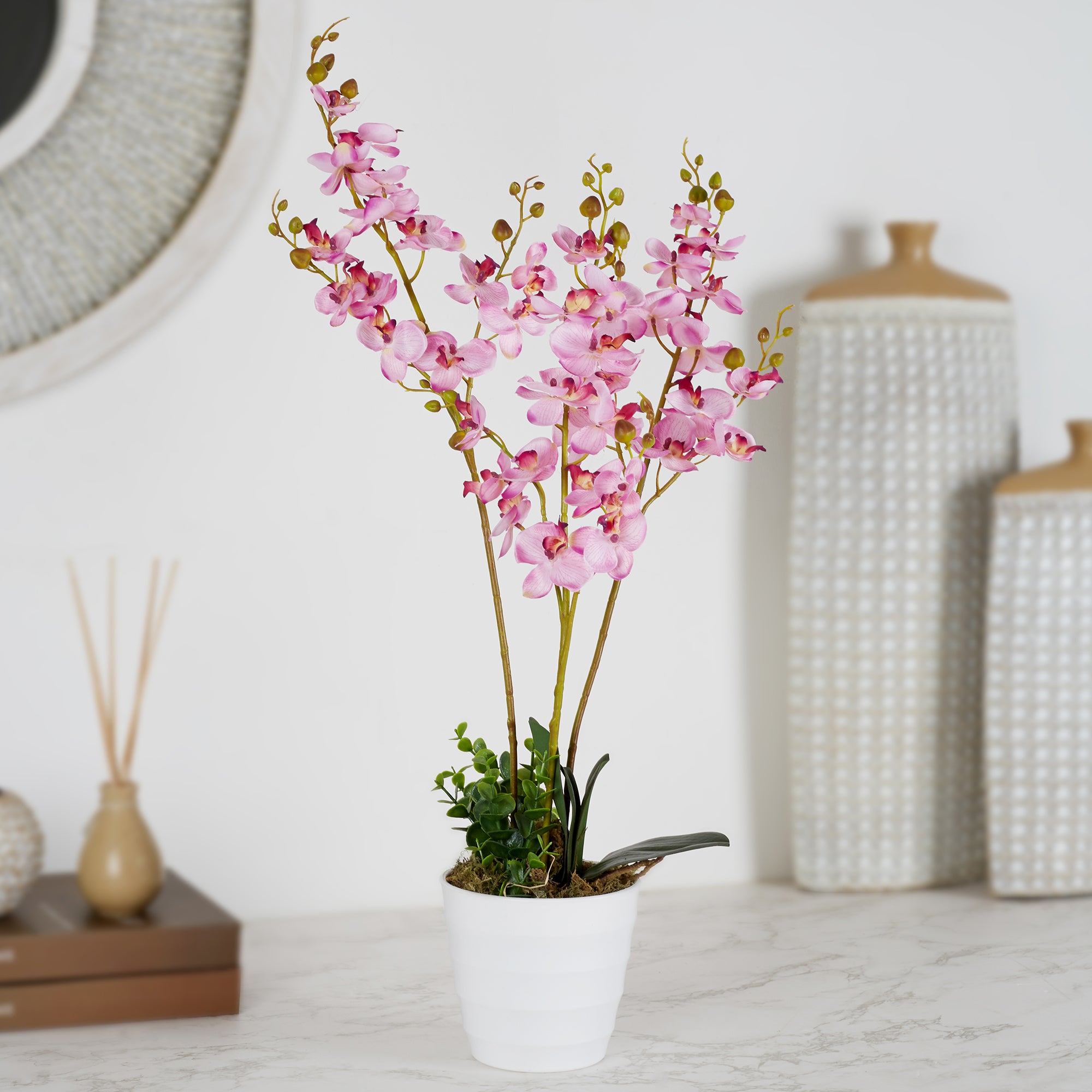 Ilana Artificial Orchid Potted Plant 60Cm in Pink Colour