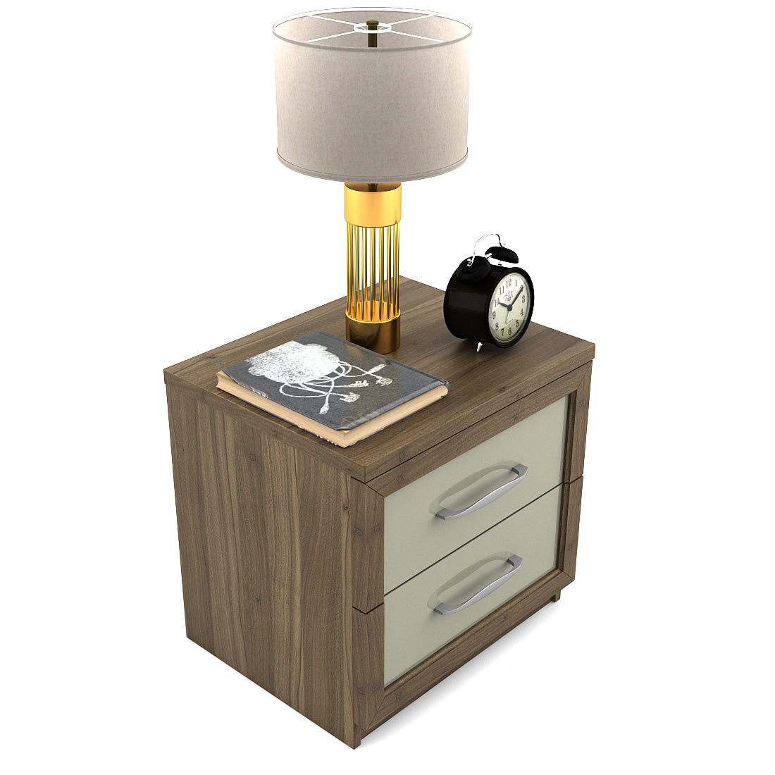 Petra Night Stand in Walnut Colour