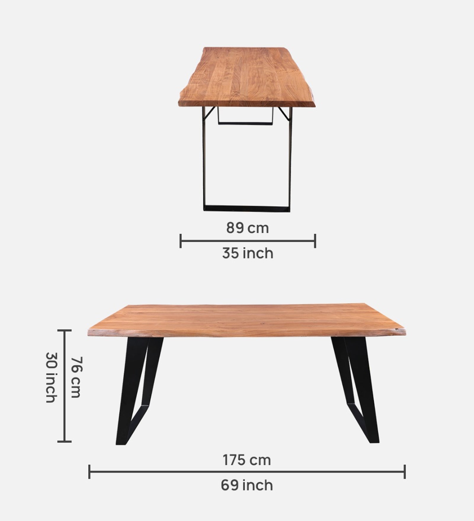 Arduous Acacia Wood Six Seater Dining Set With Bench in Natural Colour