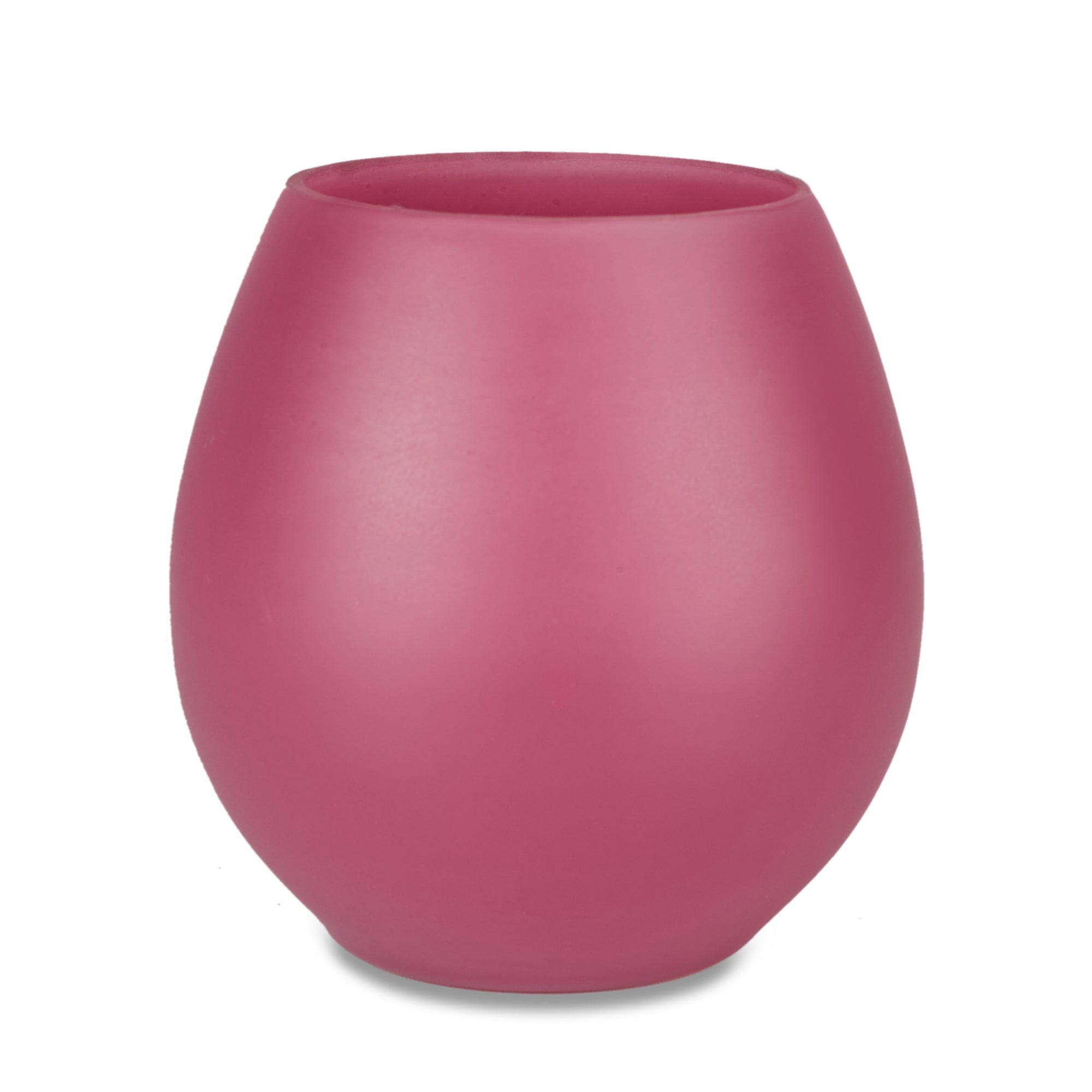 Emilia Glass Frosted Colored Jar With Lid in Plum Colour