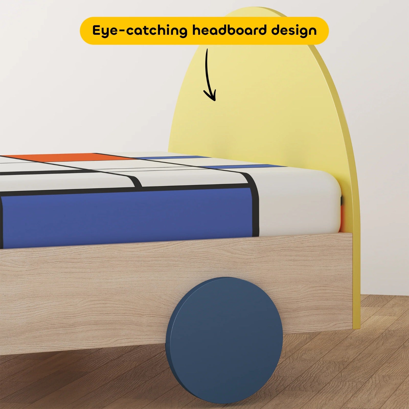 Vroom Single Bed in Yellow Colour