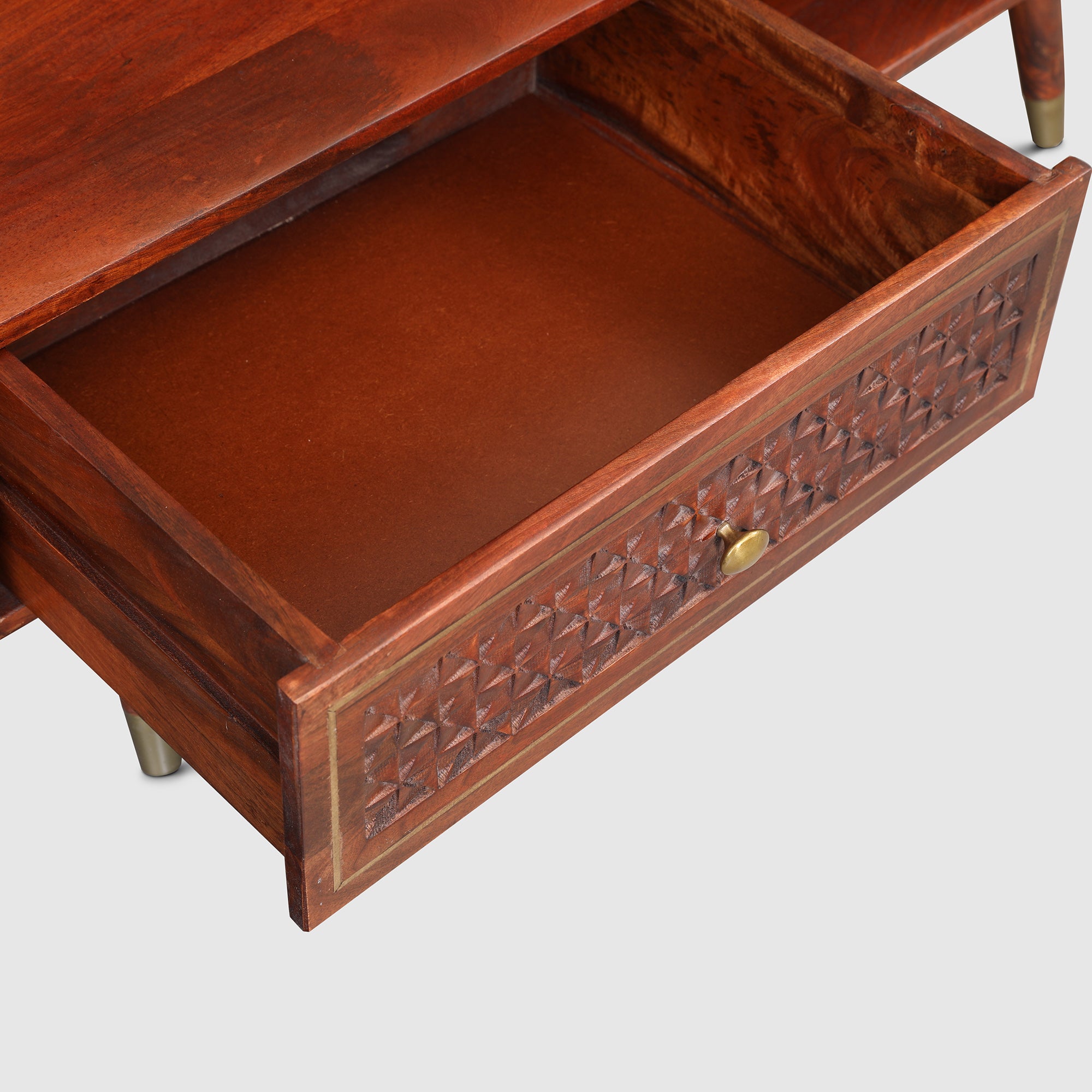 Phoolkari Center Table in Honey Finish Colour