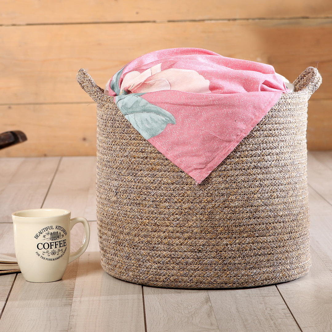 Kenso Polypropylene Organizer Bin Large in Beige Colour by Living Essence