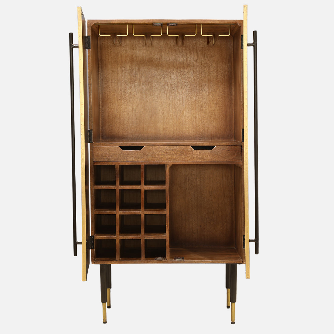 Crested  Bar Unit in Brown & Gold Colour