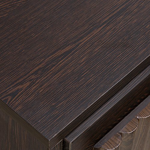 Tiago Engineered Wood Bedside Table in Wenge Colour