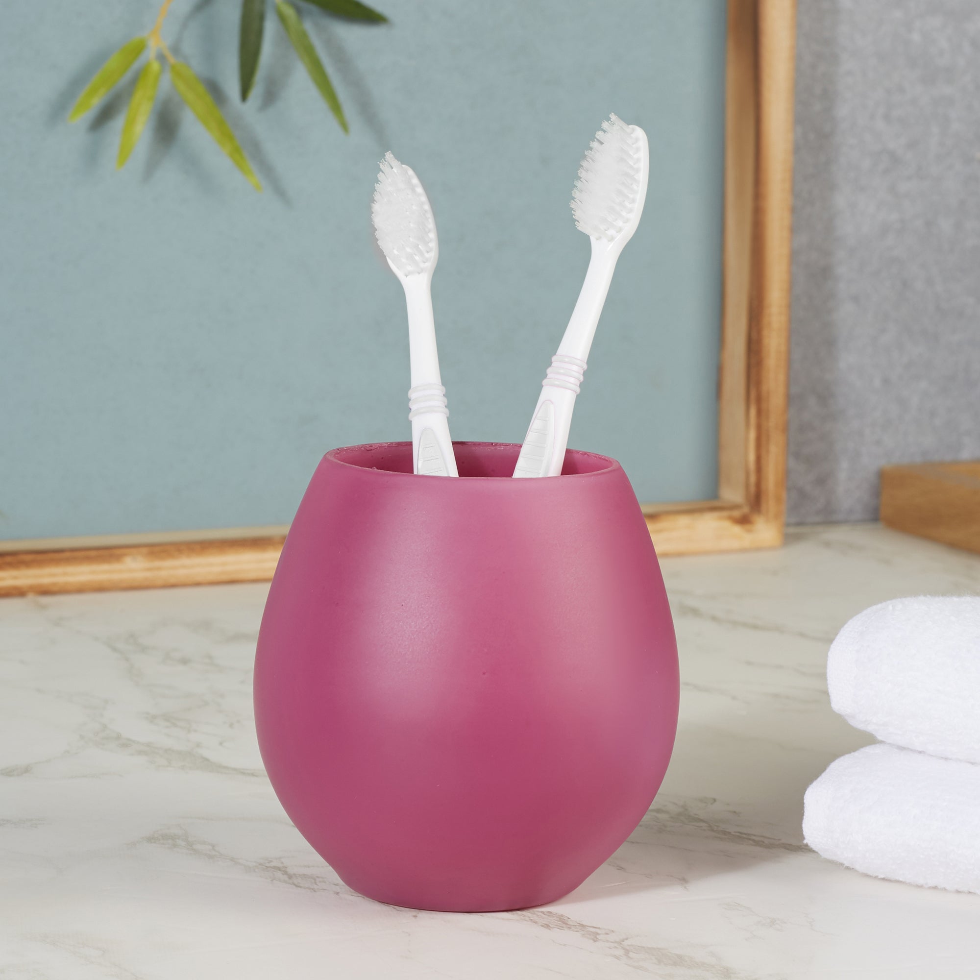 Emilia Glass Frosted Colored Jar With Lid in Plum Colour