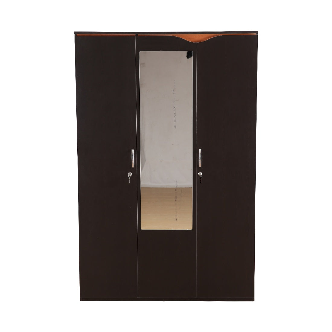 Swirl Three door Wardrobe in Wenge Colour
