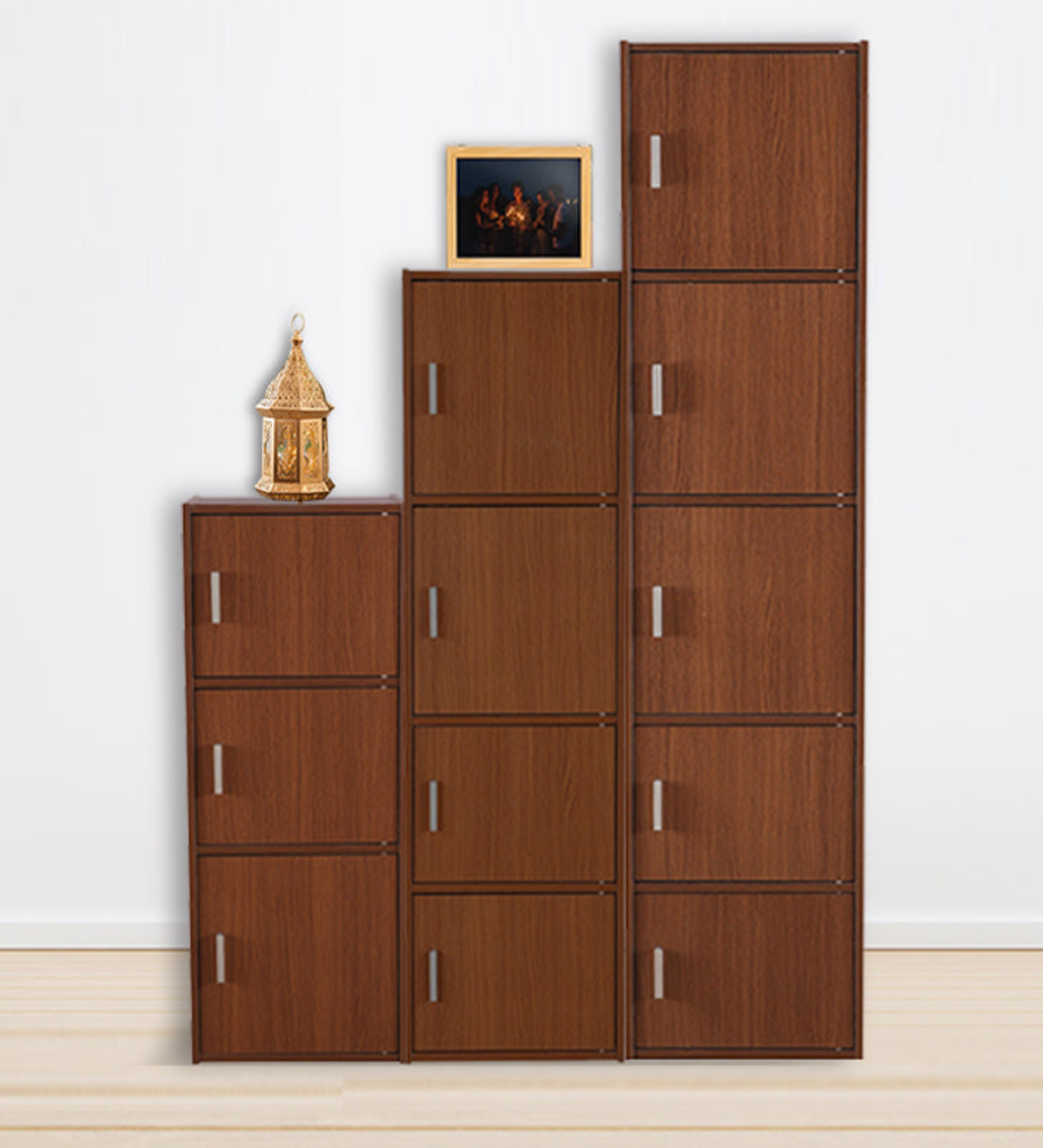 Combo - Buy Albert Engineered Wood 3 Tier + 4 Tier + 5 Tier Cabinet in Oak Colour