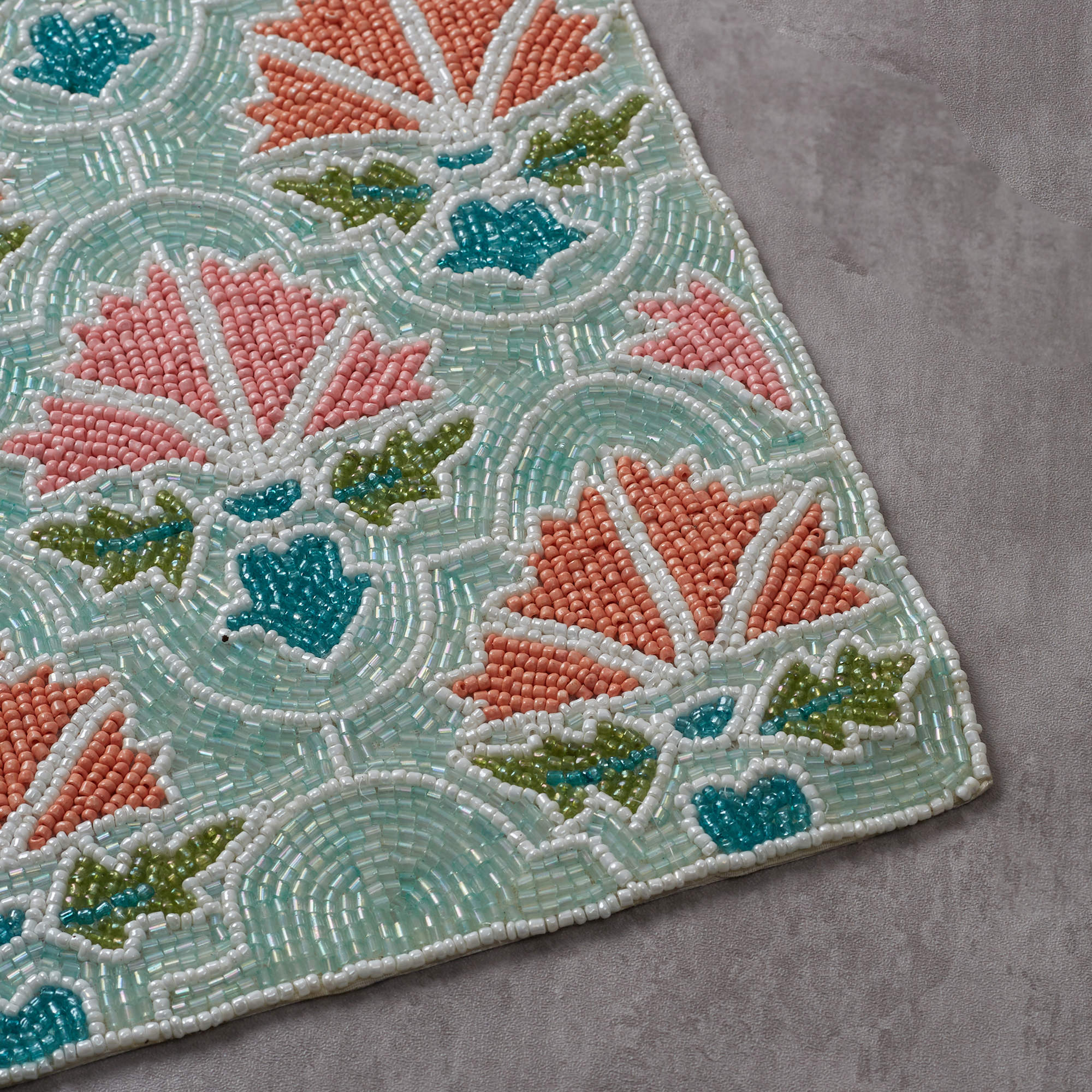 Anar  Handmade Beaded Placemat 30x45 Cm in Multi Colour