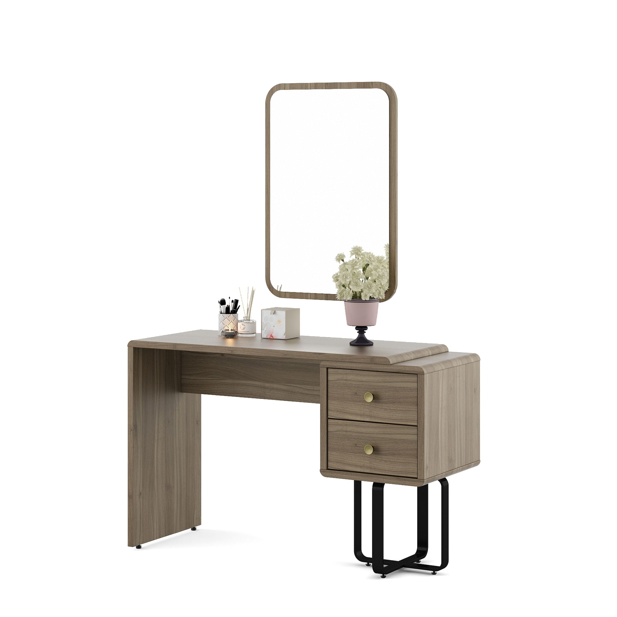 Freya Engineered Wood Dressing Table in Natural Teak Colour