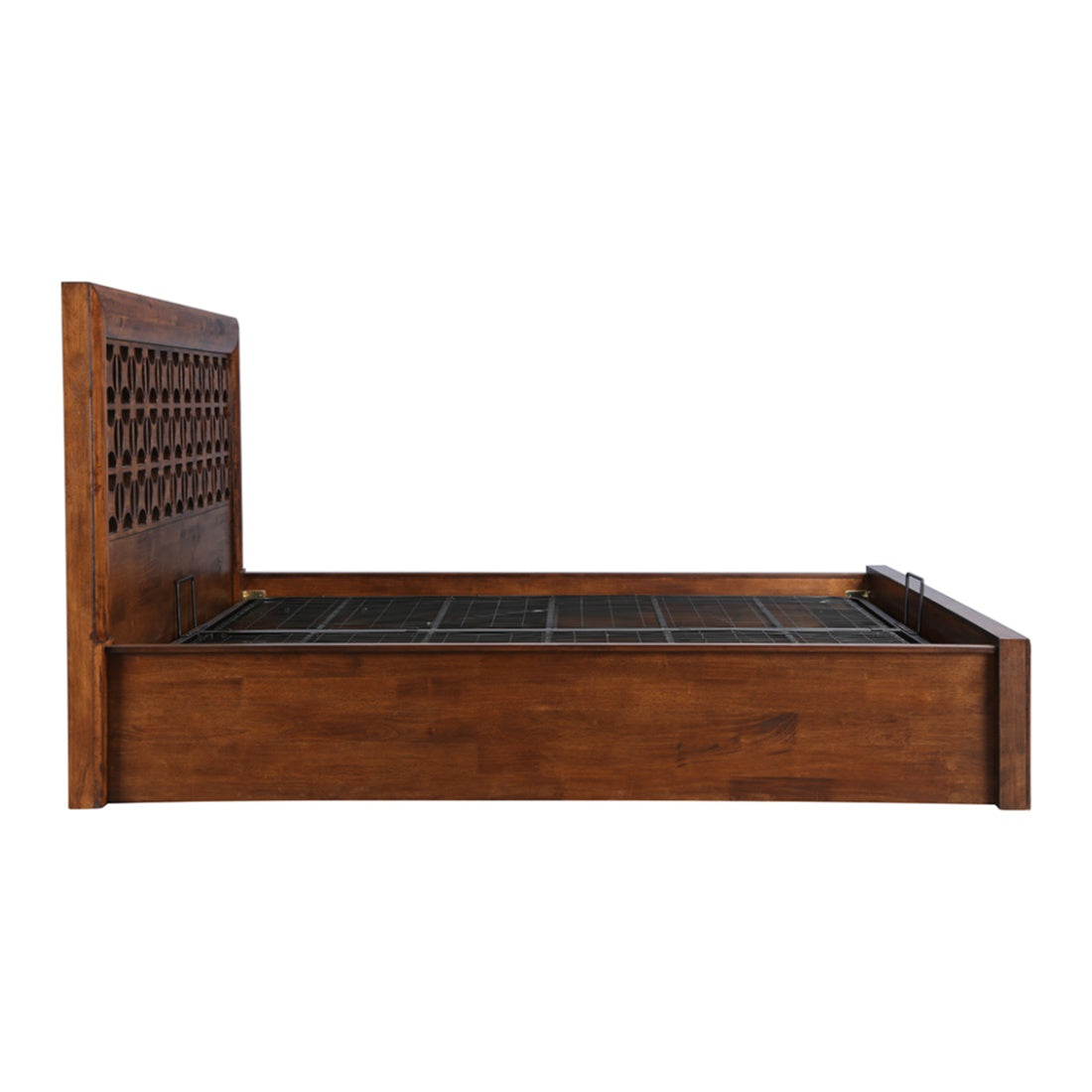 Casablanca Solidwood King bed with Hydraulic storage in Walnut Colour