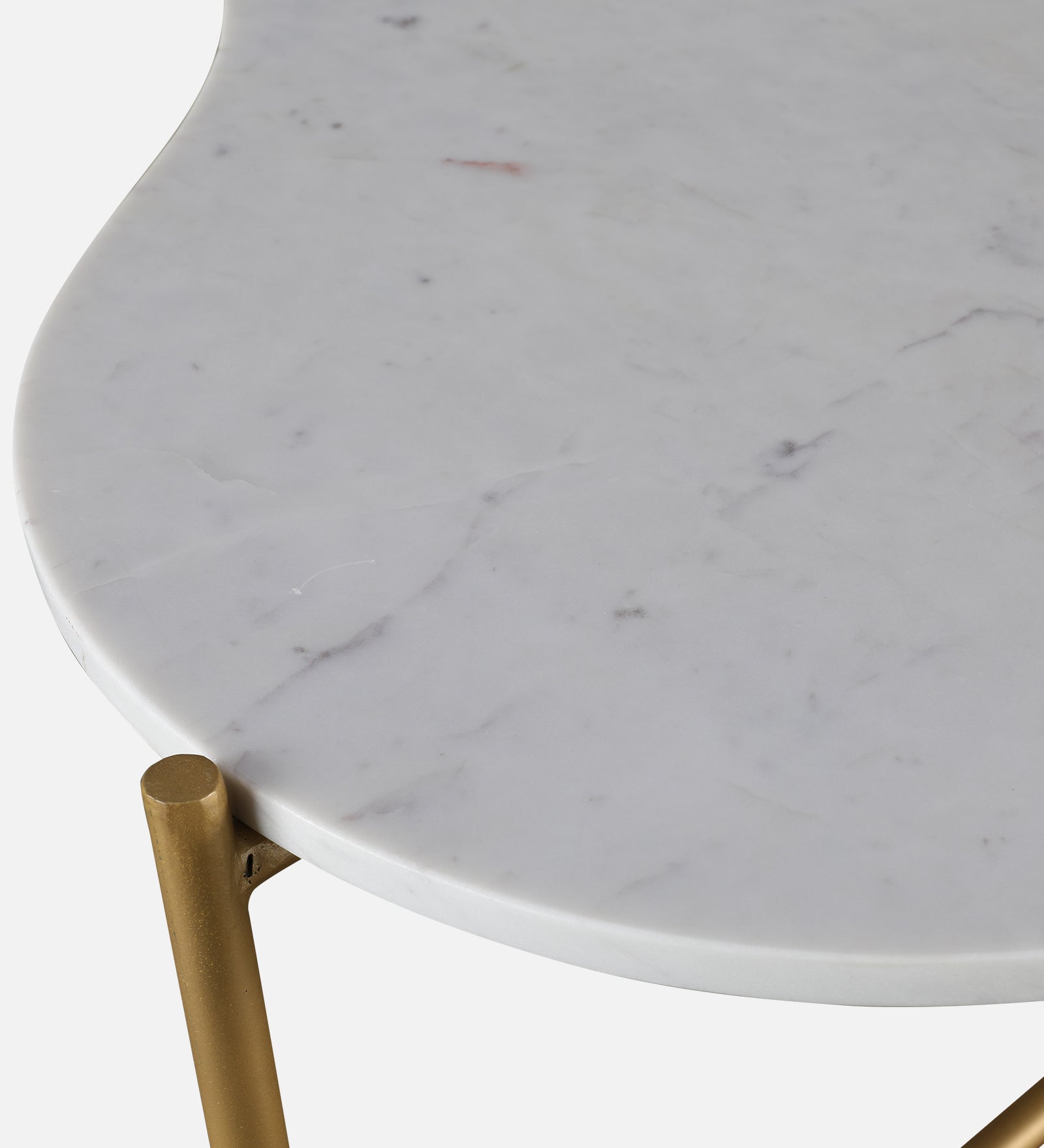 Clara Marble Top Center Table in White Colour