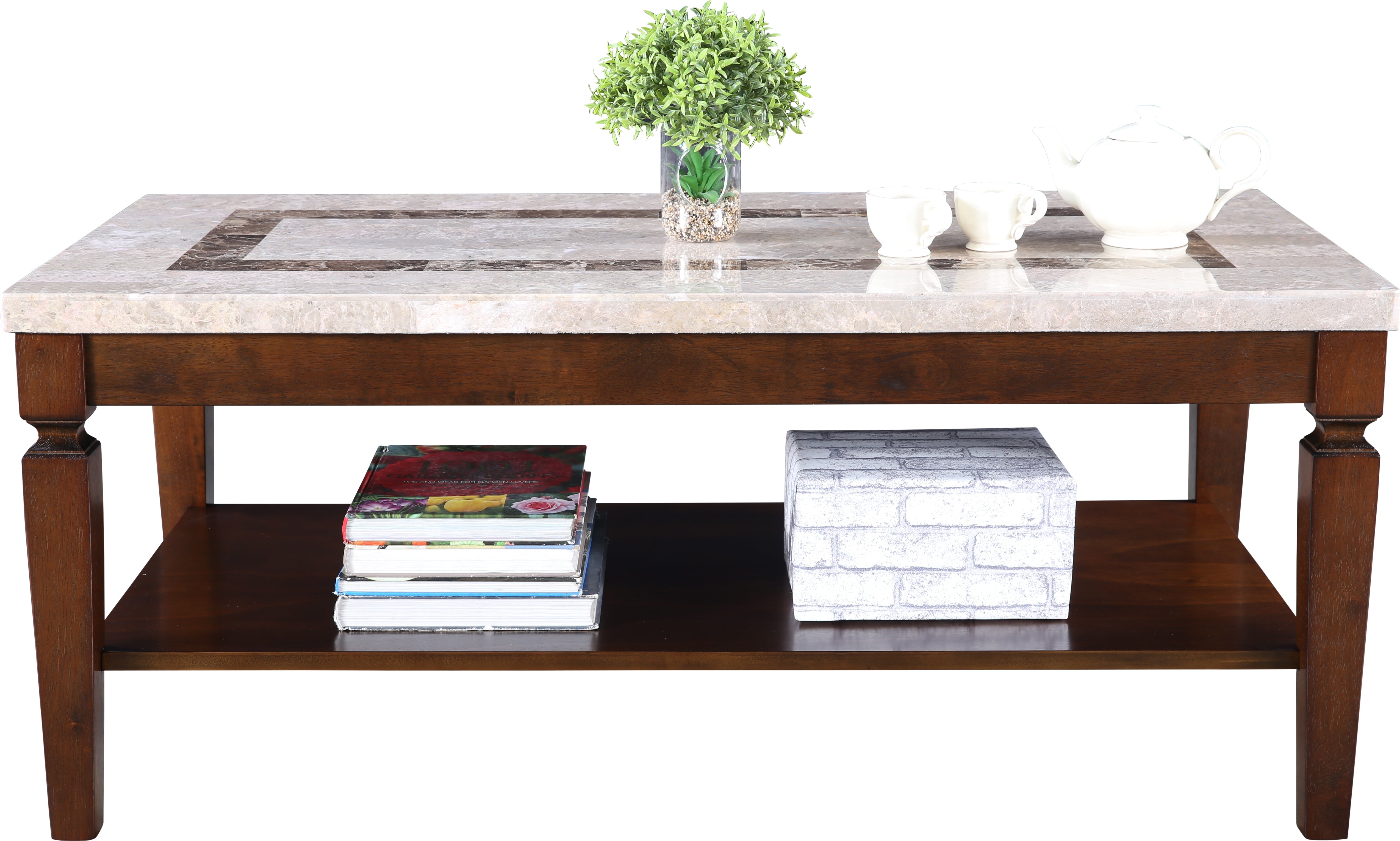 Bliss Marble Top Center Table in Beige Colour