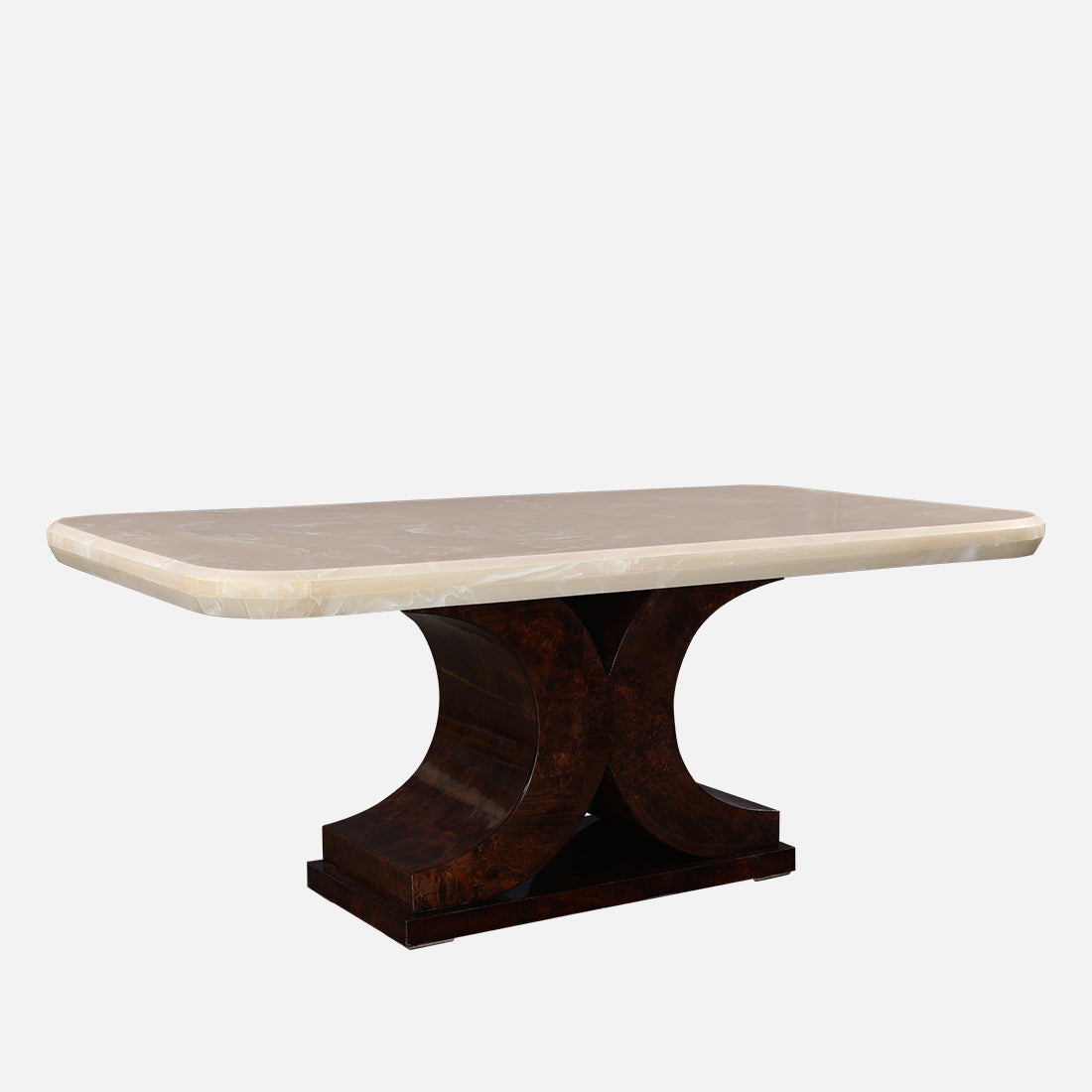 Delphine Six Seater Dining Table in Walnut Colour