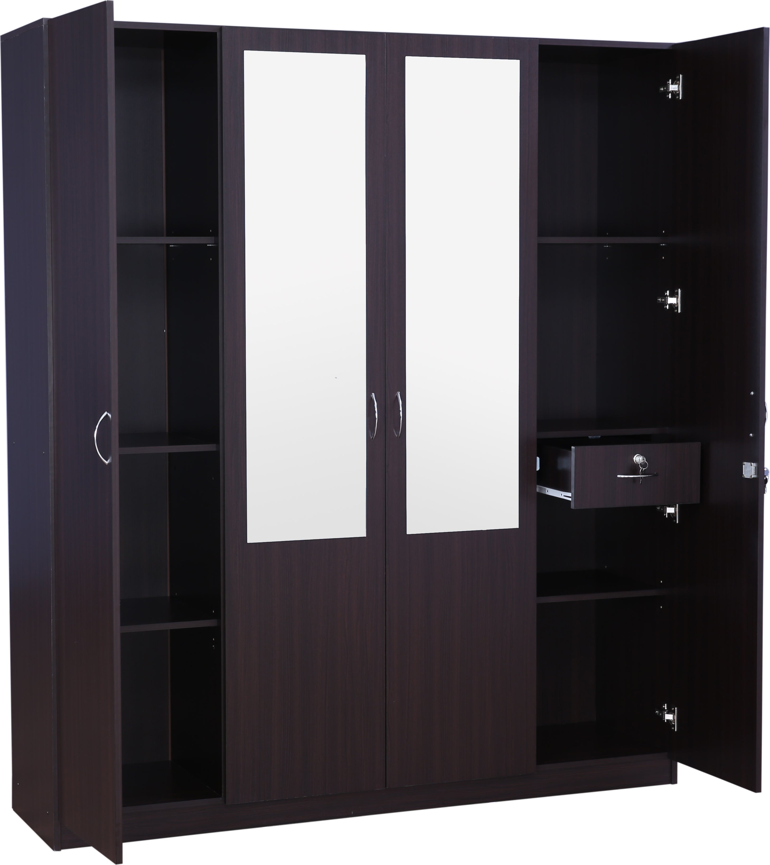 Allen 4 door wardrobe in Walnut Colour