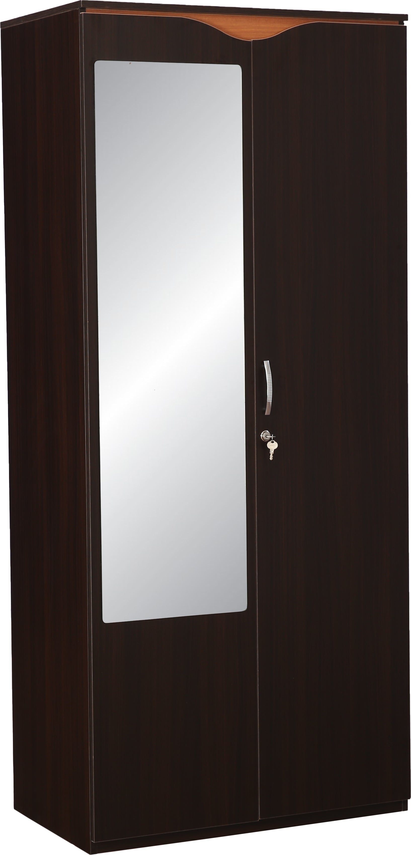Swirl Two door Wardrobe in Dark Oak Colour