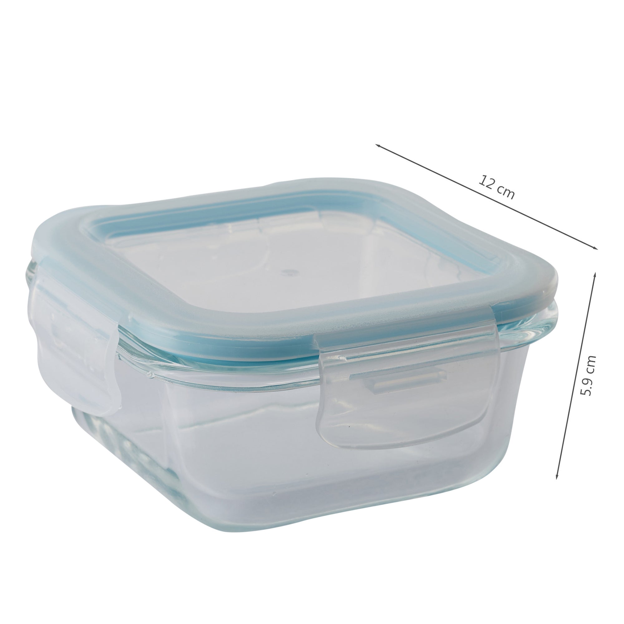 Robust Glass Square Container with PP Lid 320ML in Transparent Colour