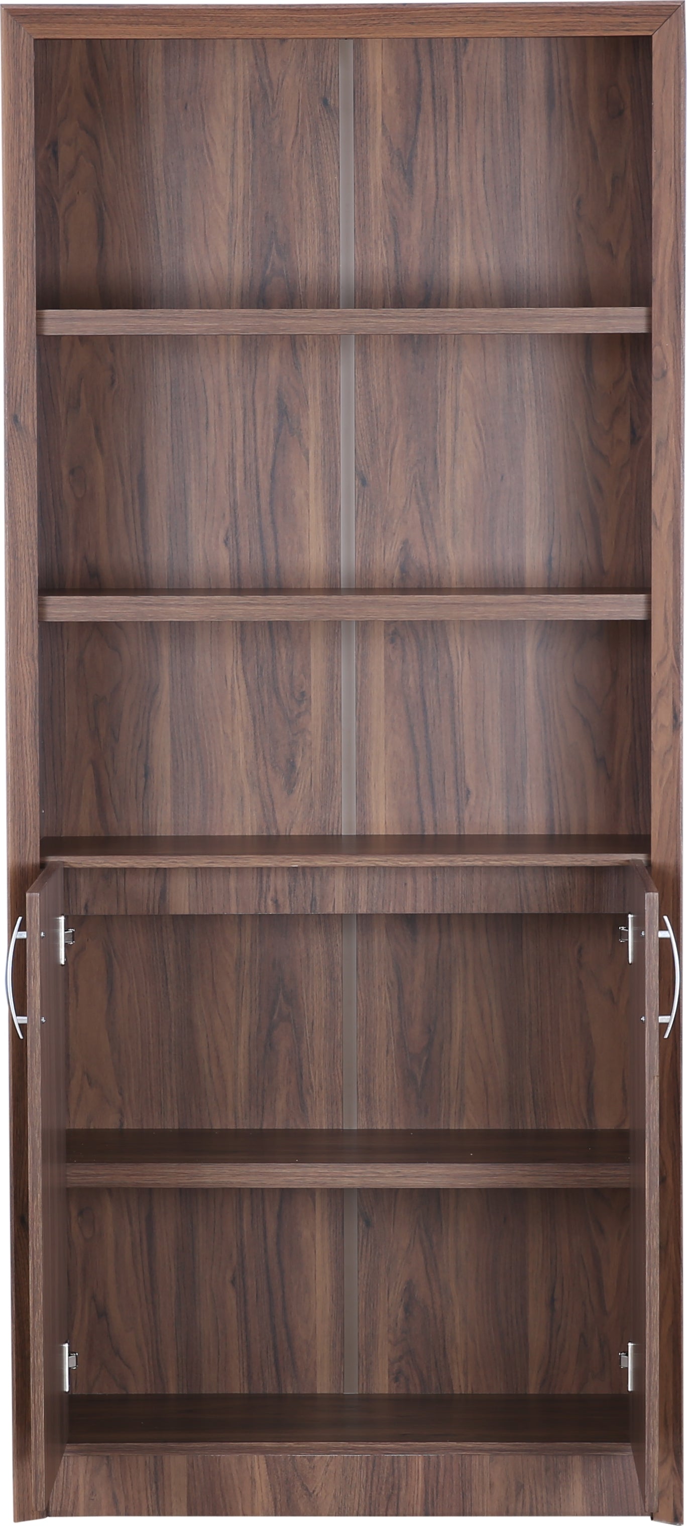 Stark Engineered Wood Open Book Case in Walnut Colour