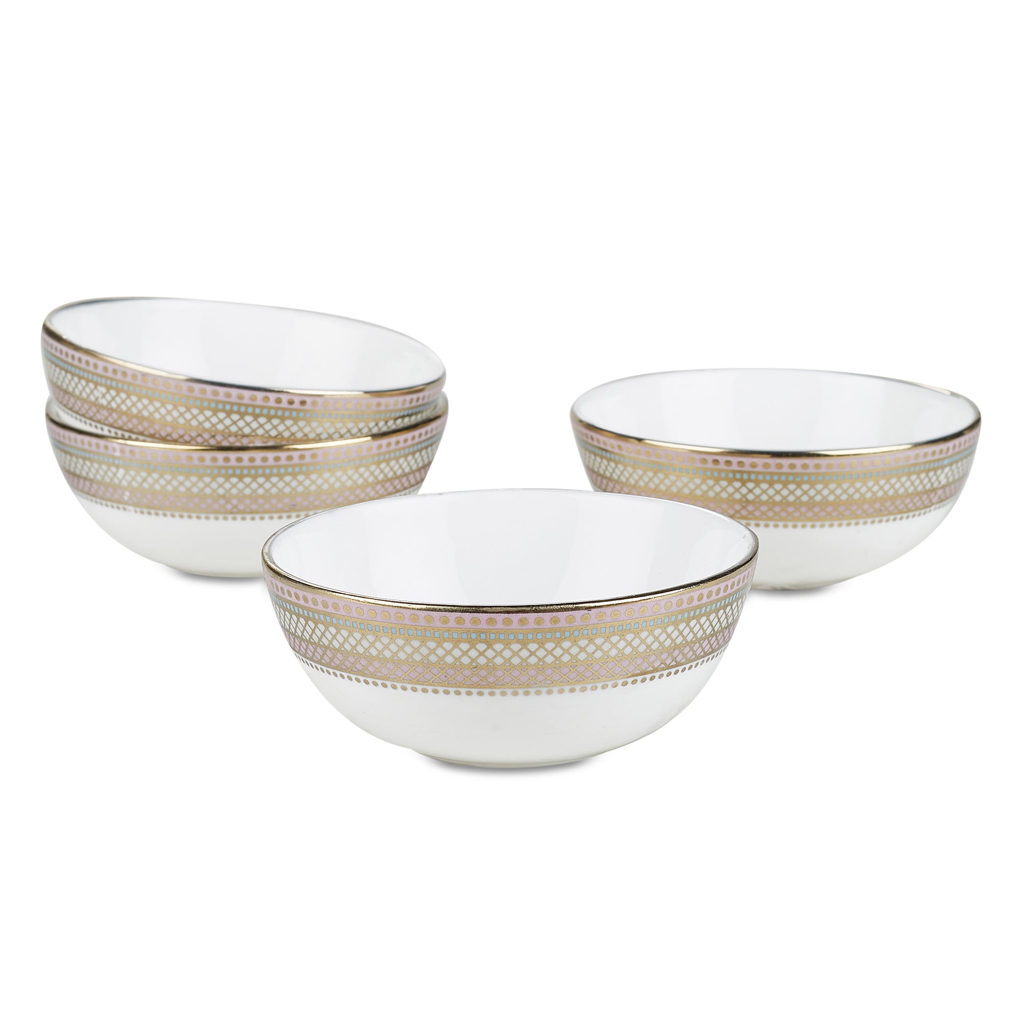 Amour Charlotte Bone China Veg Bowl 10 Cm in White Colour