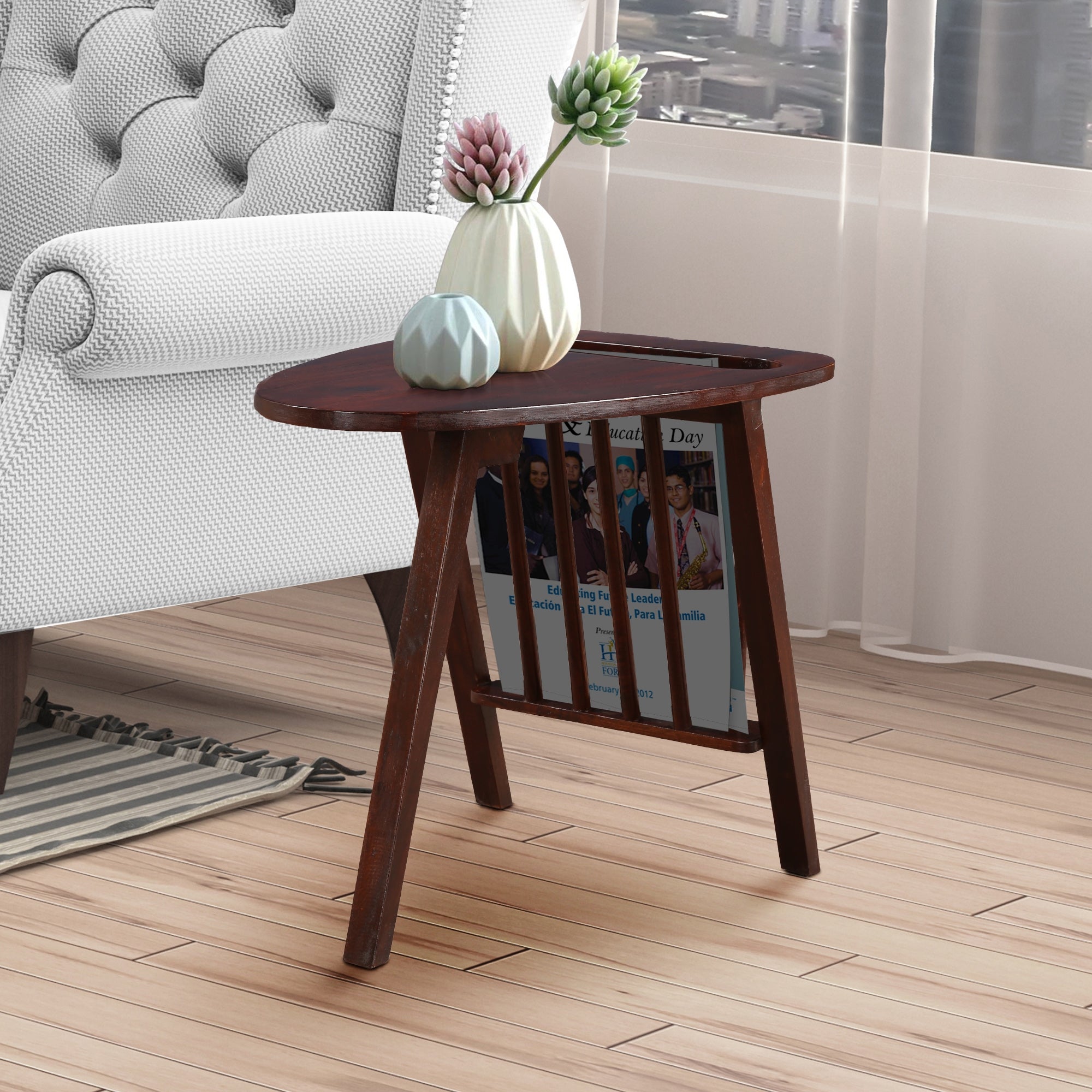 Noel Mango Wood Table in Walnut Colour