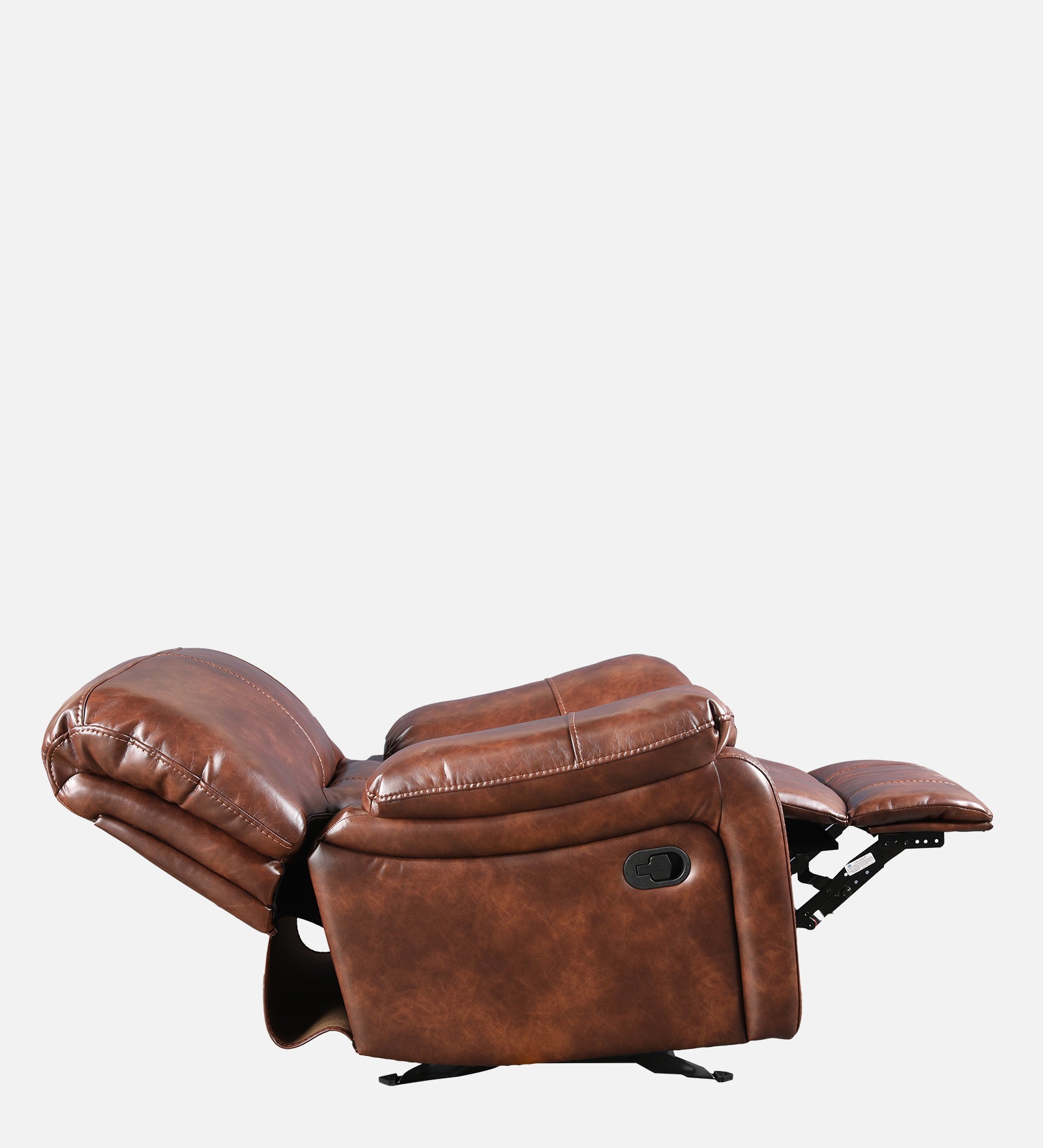 Urbano Leather Fabric Single Seater Recliner in Brown Colour