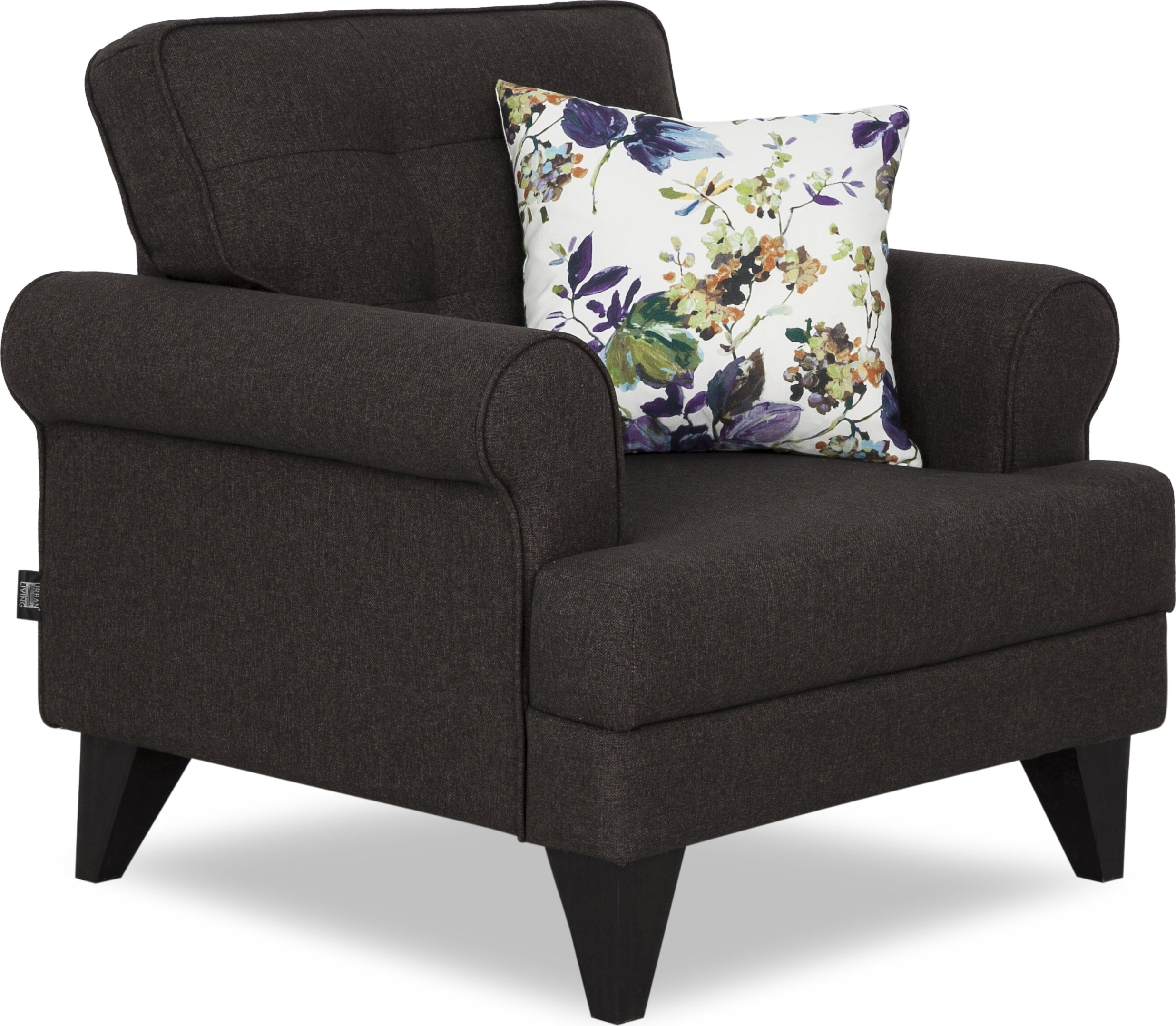 Paddington Fabric Single Seater Sofa in Brown Colour
