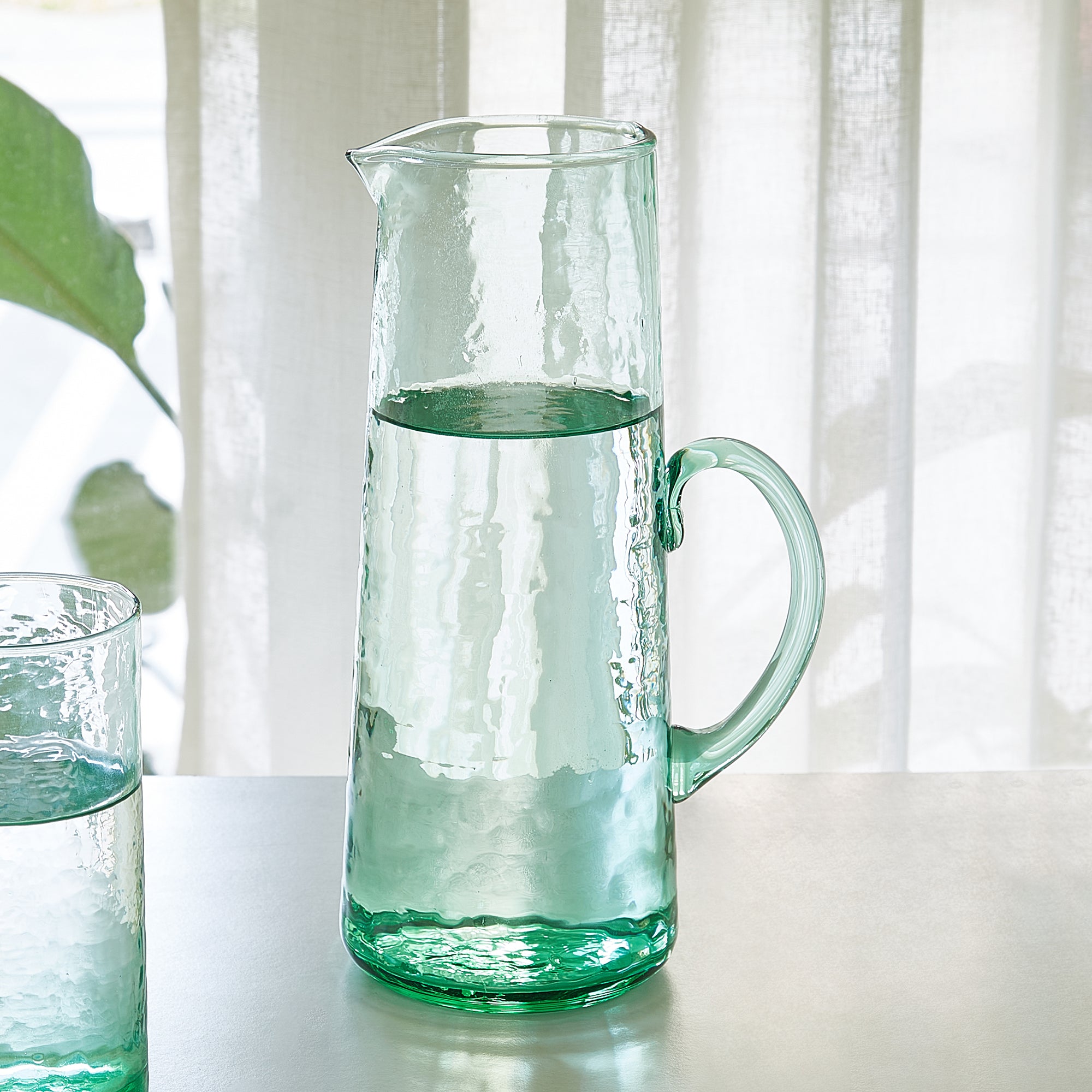 Ikigai Hammered Water Jug 1300ml in Green Colour