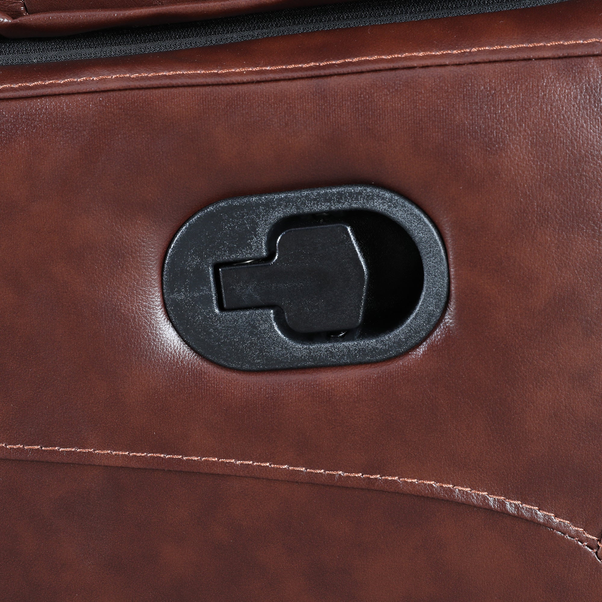 Charles Half Leather Three Seater Recliner in Brown Colour