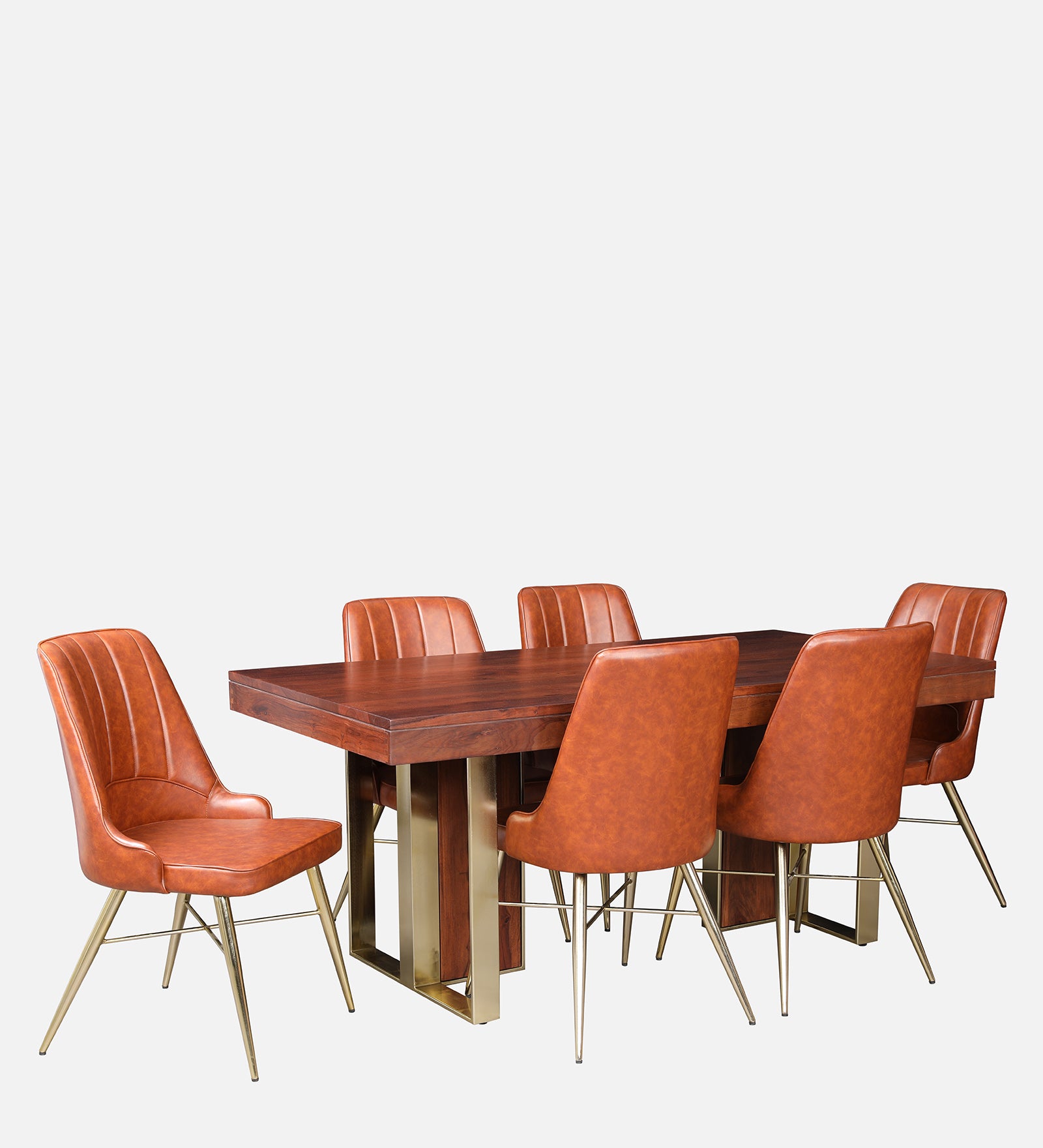 Marvis Sheesham Wood(Rosewood) Six Seater Dining Set in Walnut Colour