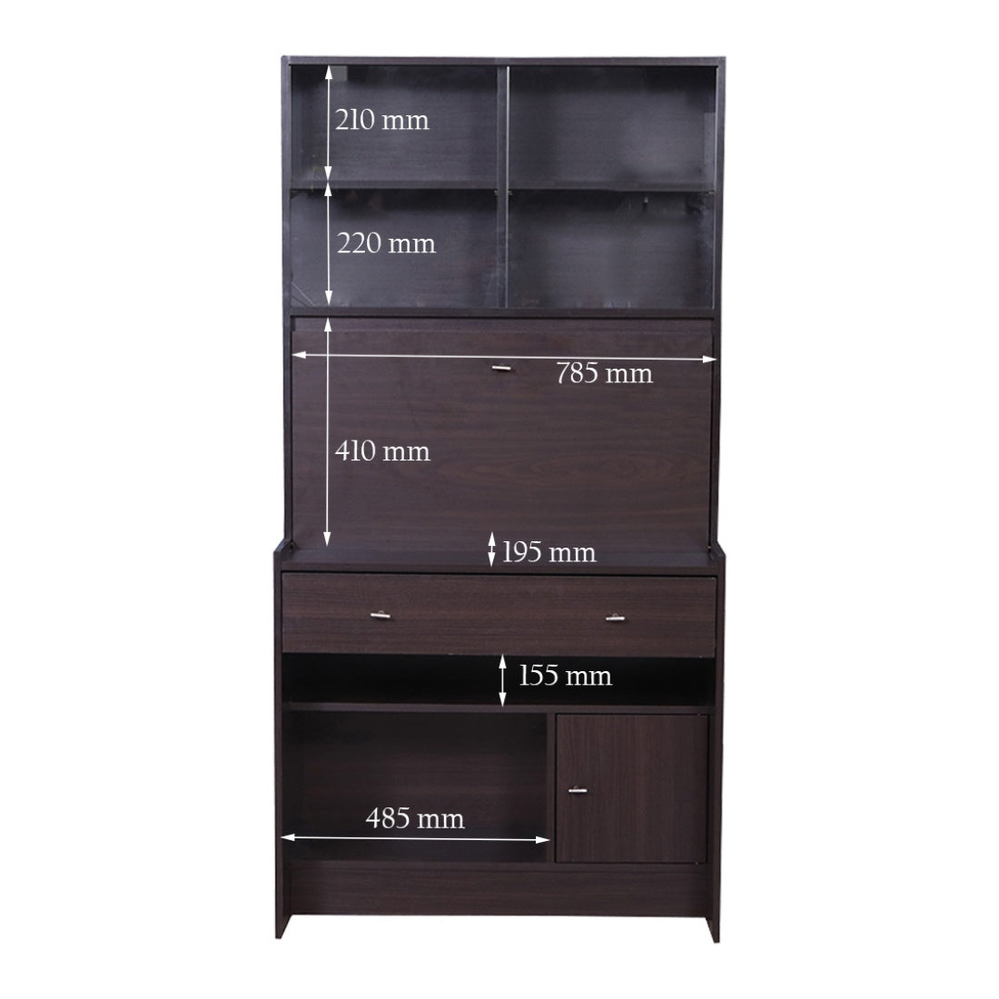 Gleam Study Table in Walnut Colour
