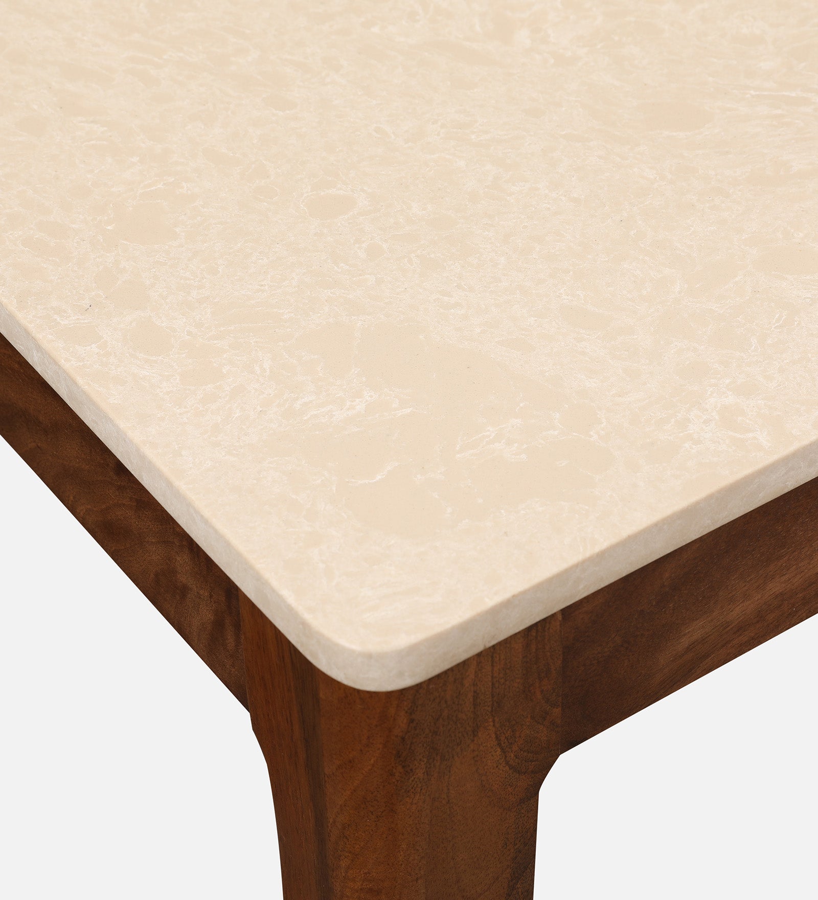 Siam Marble Top Six Seater Dining Table in Walnut Colour