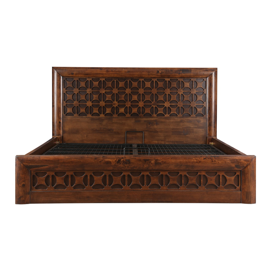 Casablanca Solidwood King bed with Hydraulic storage in Walnut Colour
