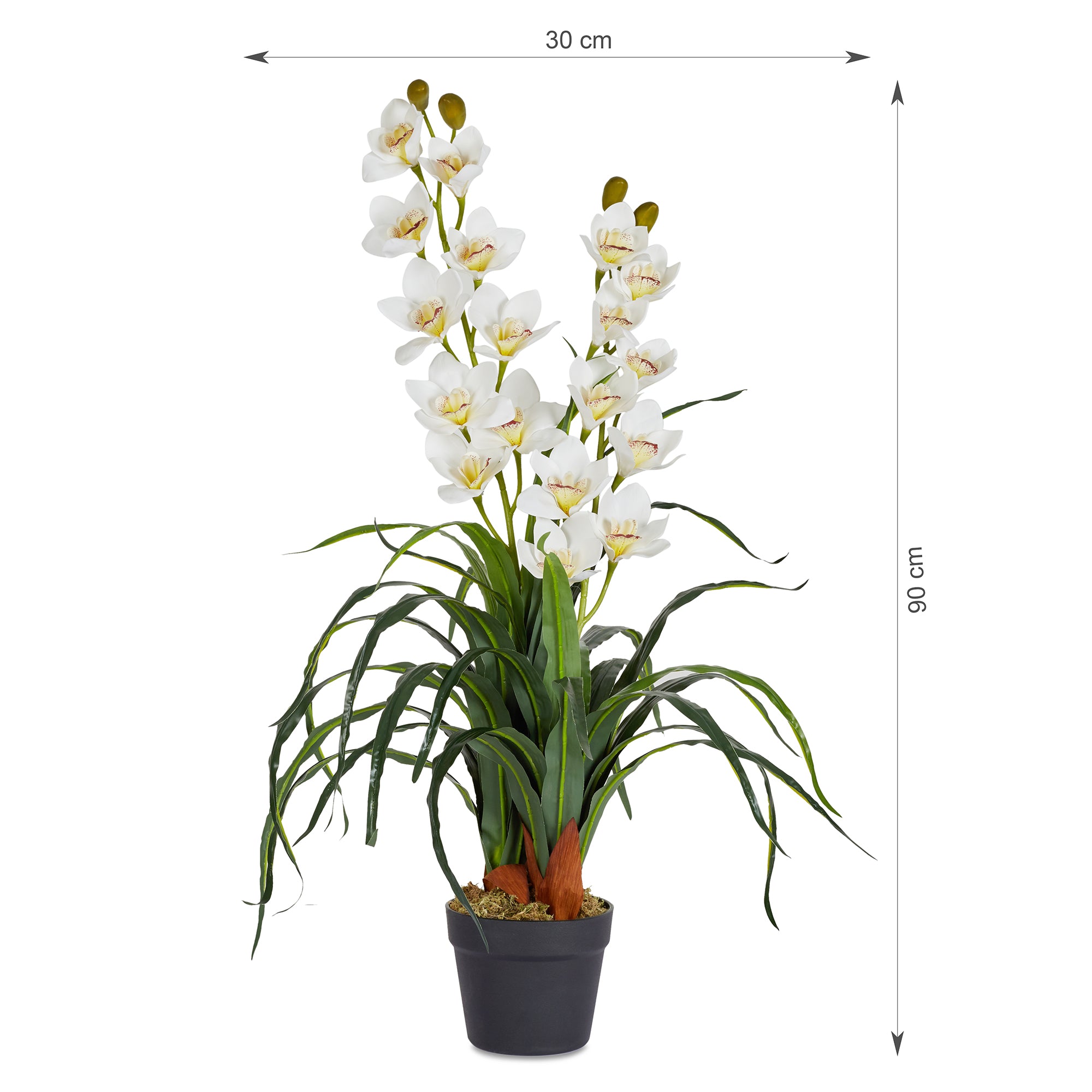 Ilana Artificial Orchid Potted Plant 90Cm in White Colour