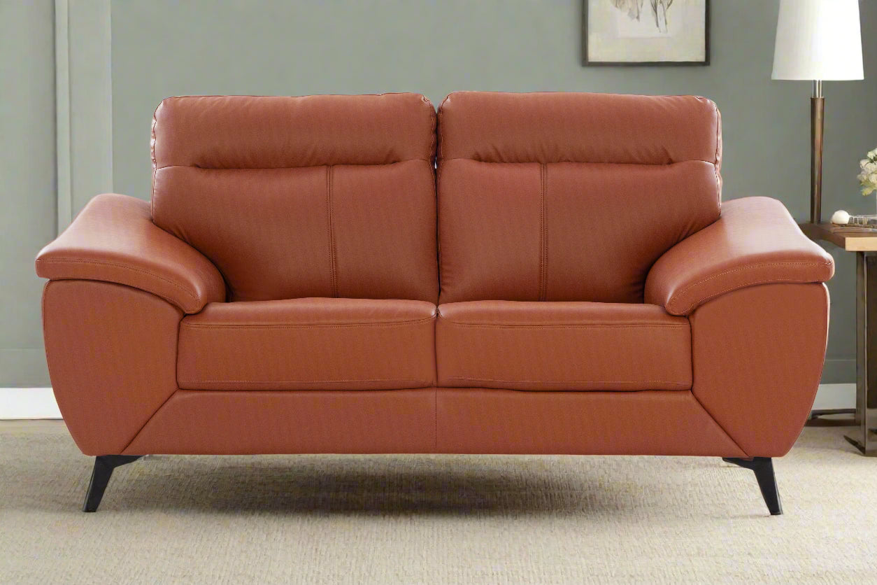 Genova Letherette 2 Seater Sofa in Tan Colour