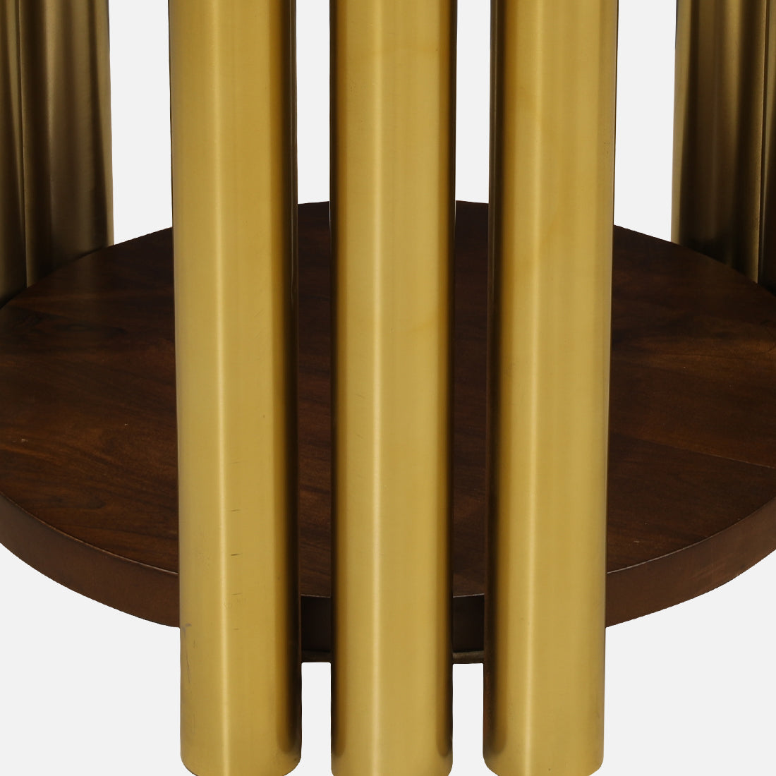 Regalia Marble Top Side Table in White & Gold Colour