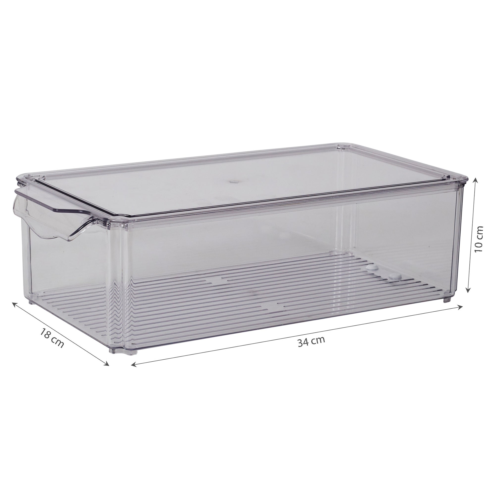 Robusto PET BPA Free Stackable Fridge Organizer with Lid & Drain - 6.1 Ltr in Transparent Colour