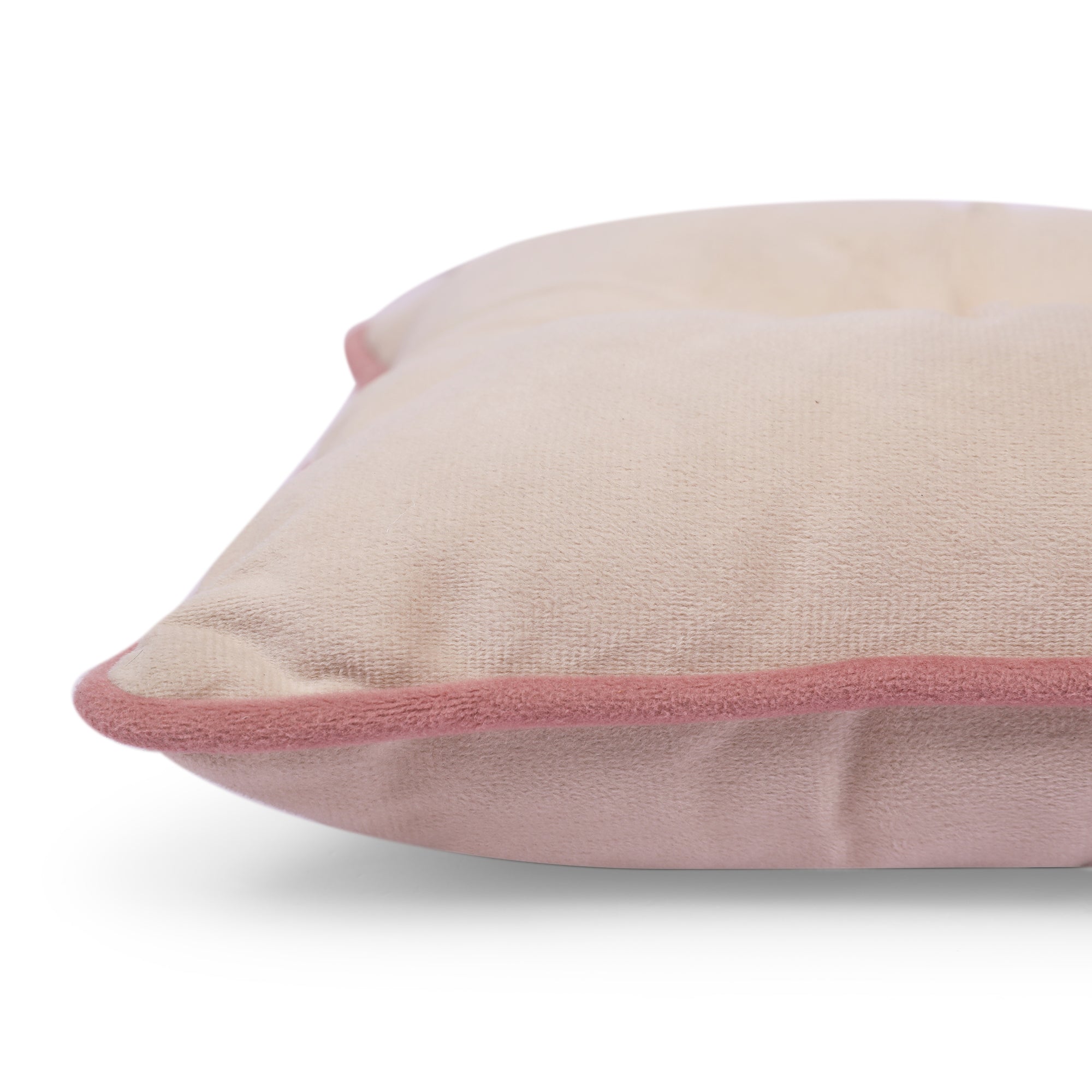 Velvet Solid Dori Filled Cushion Beige, 30X45cm