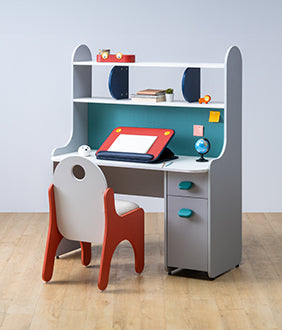 Allrounder Study Desk with Storage and Pin-up Board in Rainy Grey Colour