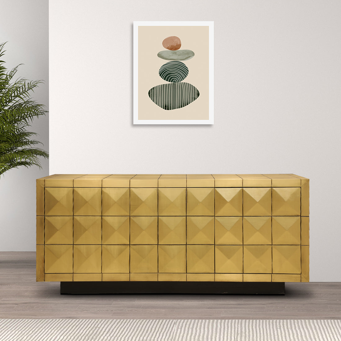 Adelaide Mango Wood Sideboard in Brass Colour