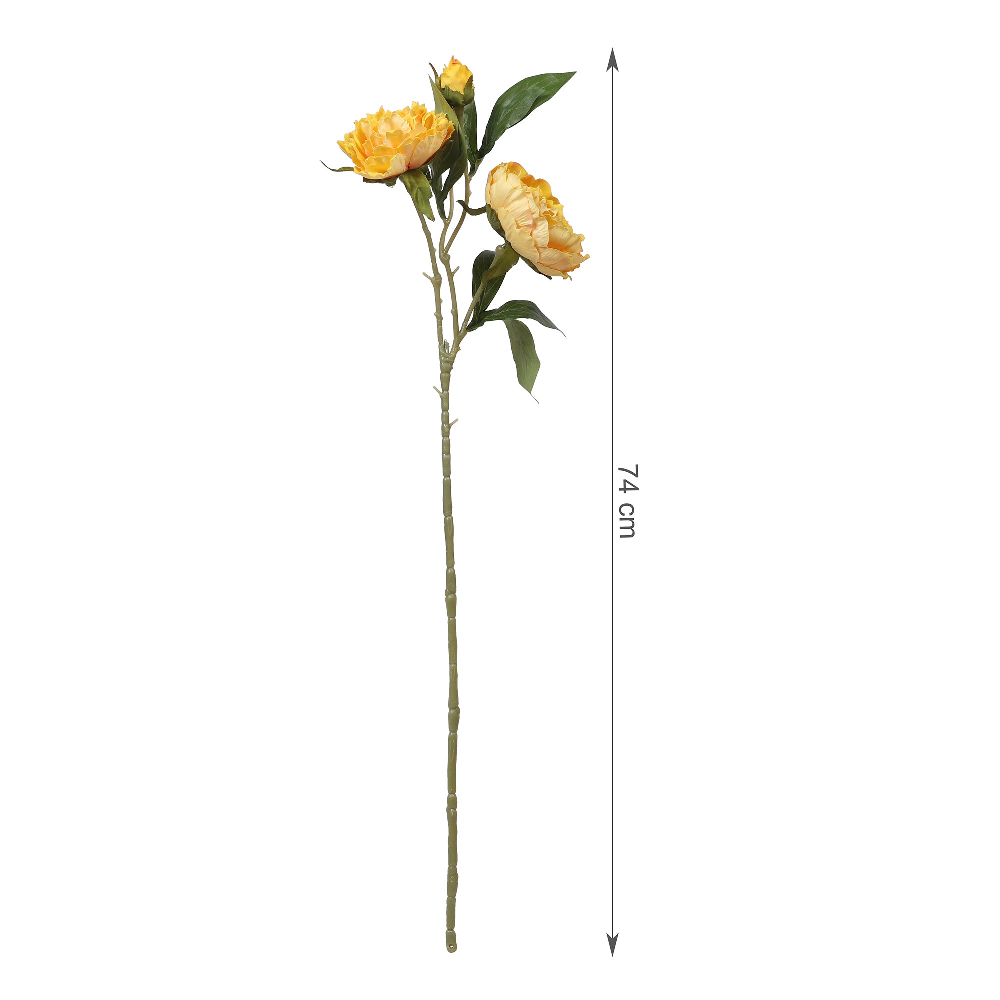 Blume Artificial Flower Peony Stem 74cm in Yellow Colour By Living Essence