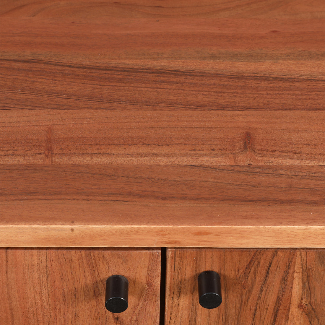 Haruki Acacia Wood Low Height Tv Unit in Teak Colour