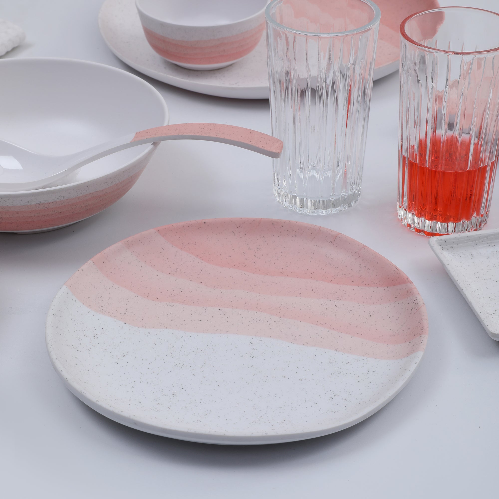 Emilia Melamine Speckles Small Plate in Pink Colour