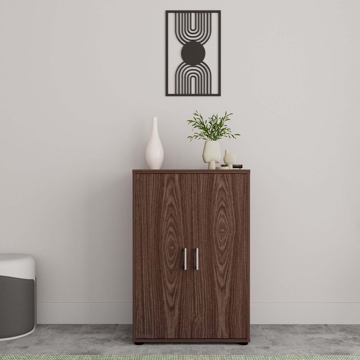 Henley Engineered Wood Multipurpose Cabinet in Walnut Colour