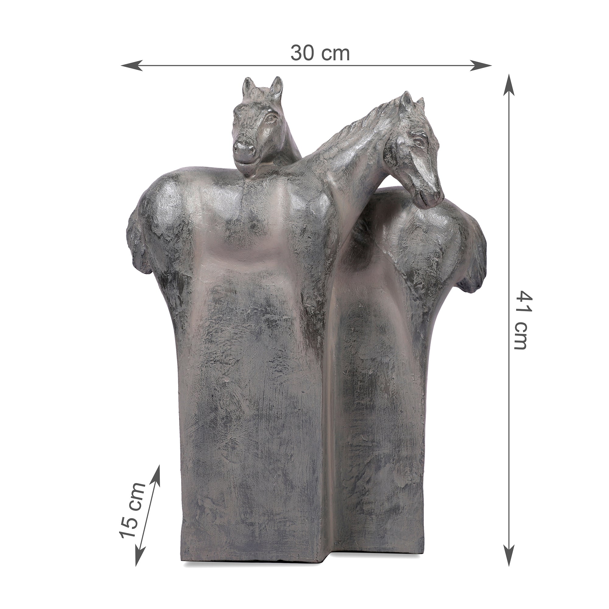 Stella Silver Pearl Finish Polyresin Horse Table D&eacute;cor
