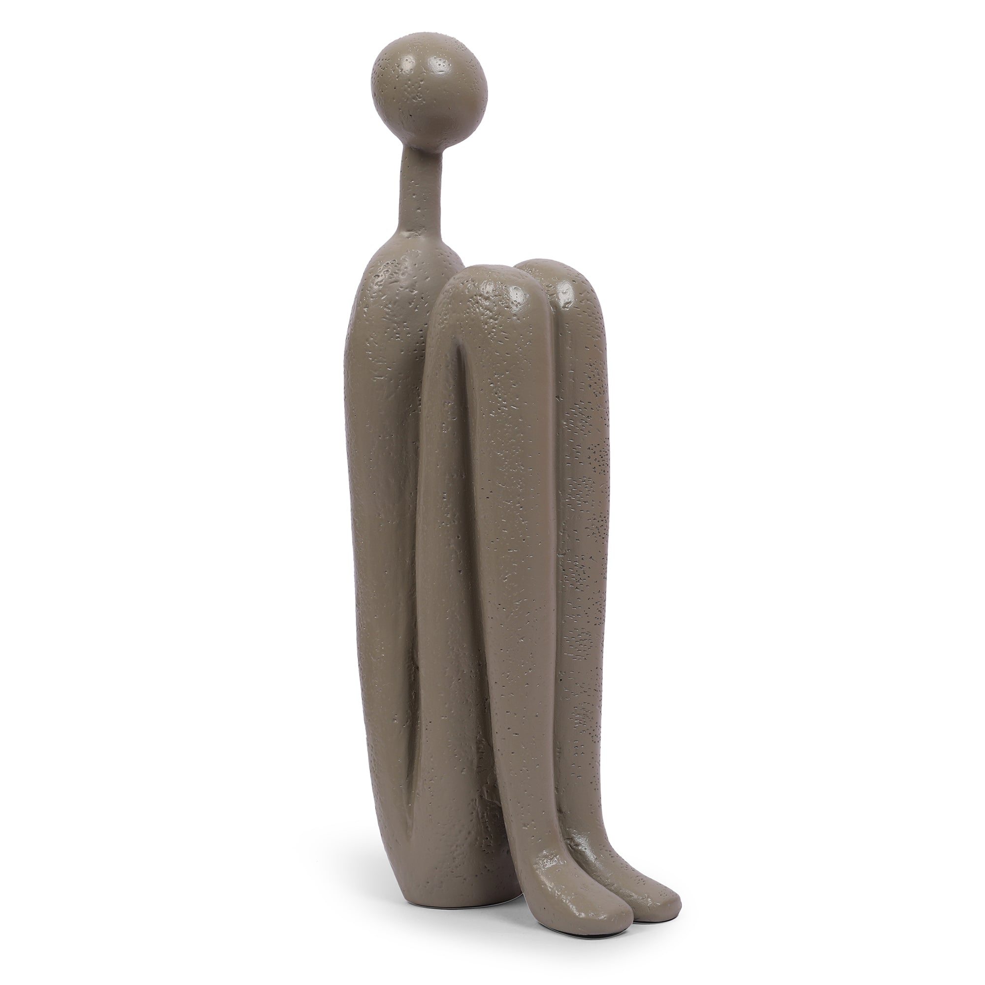 Miraya Modern 2pc Book End Polyresin Hand Finished Taupe 26cm by Living Essence