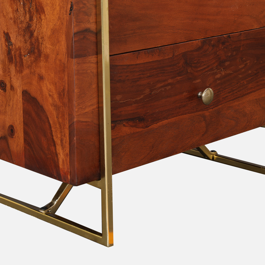 Alviya Book Shelves in Natural & Gold Colour