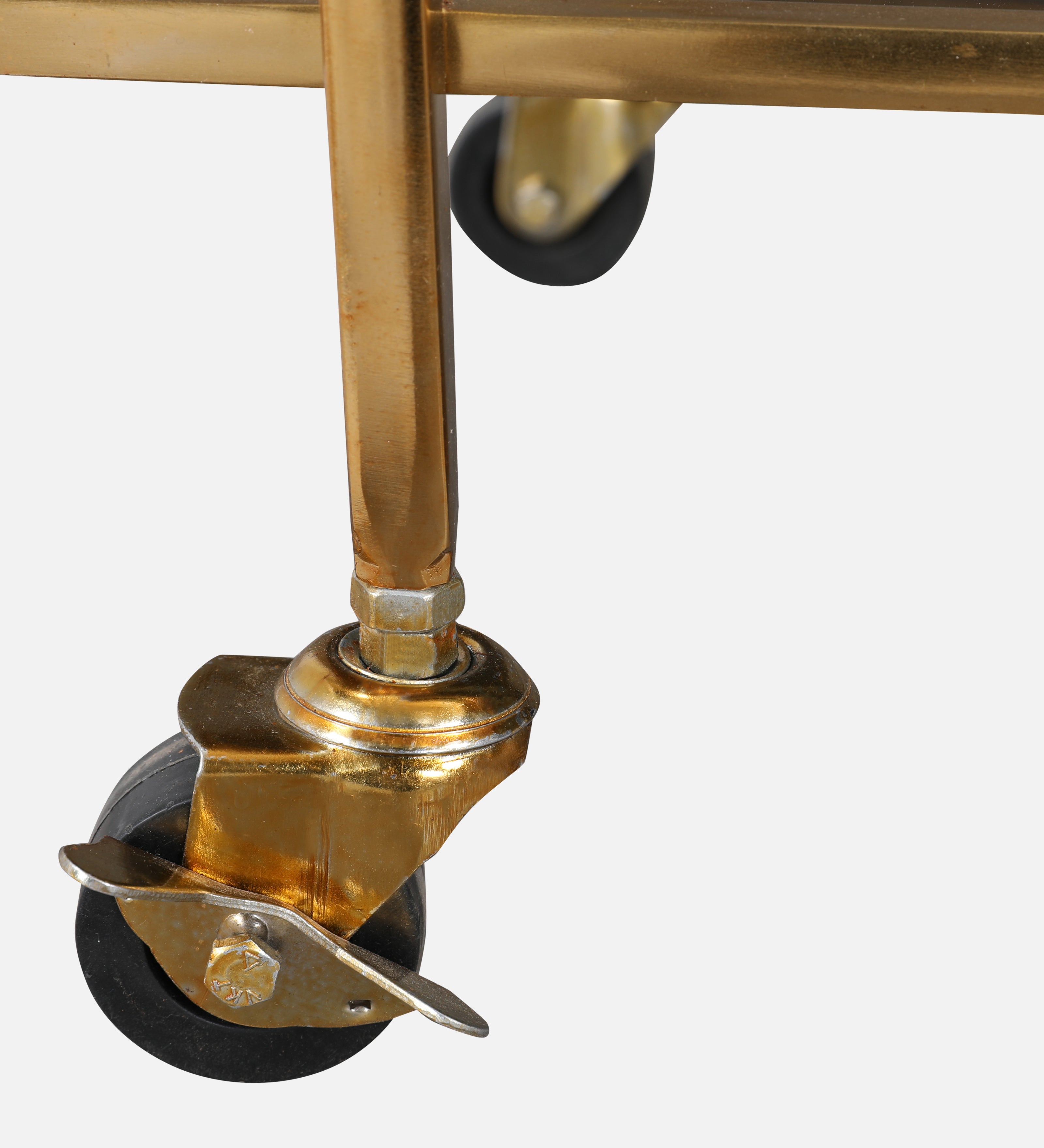 Turin Metal Serving Trolley in Gold & Black Colour